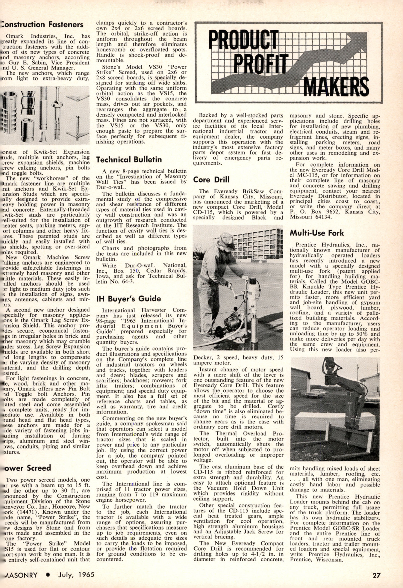 Masonry Magazine July 1965 Page. 27