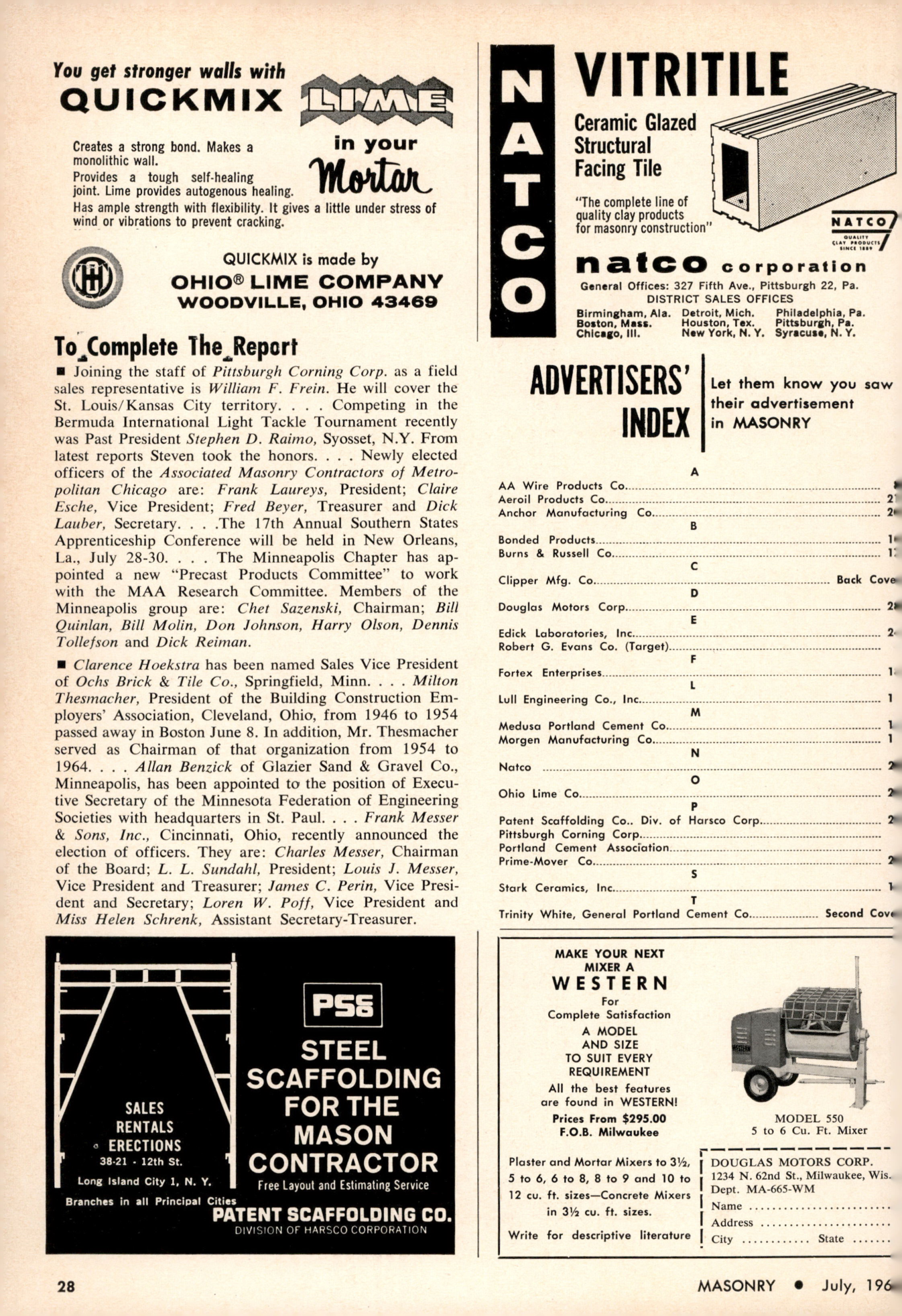 Masonry Magazine July 1965 Page. 28