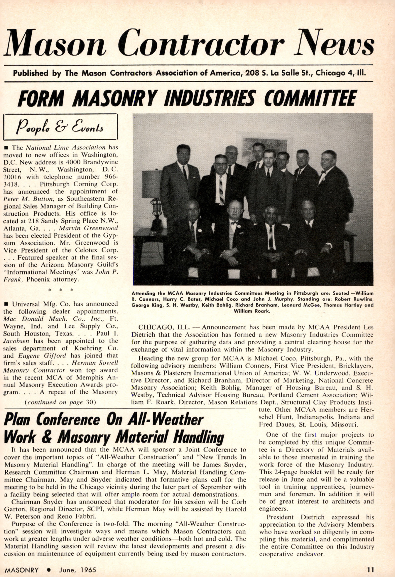 Masonry Magazine June 1965 Page. 11
