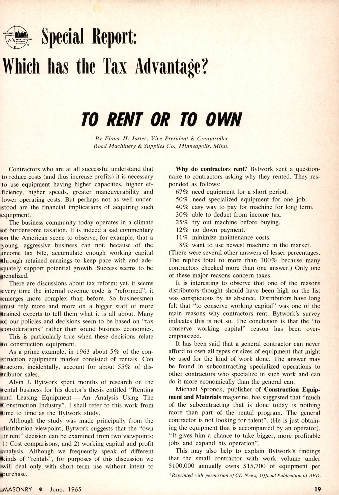 Masonry Magazine June 1965 Page. 19