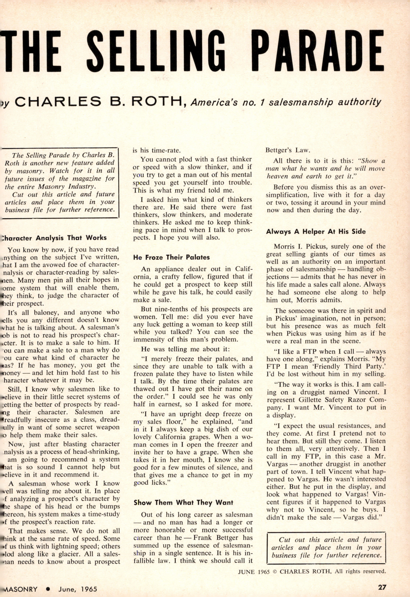 Masonry Magazine June 1965 Page. 27
