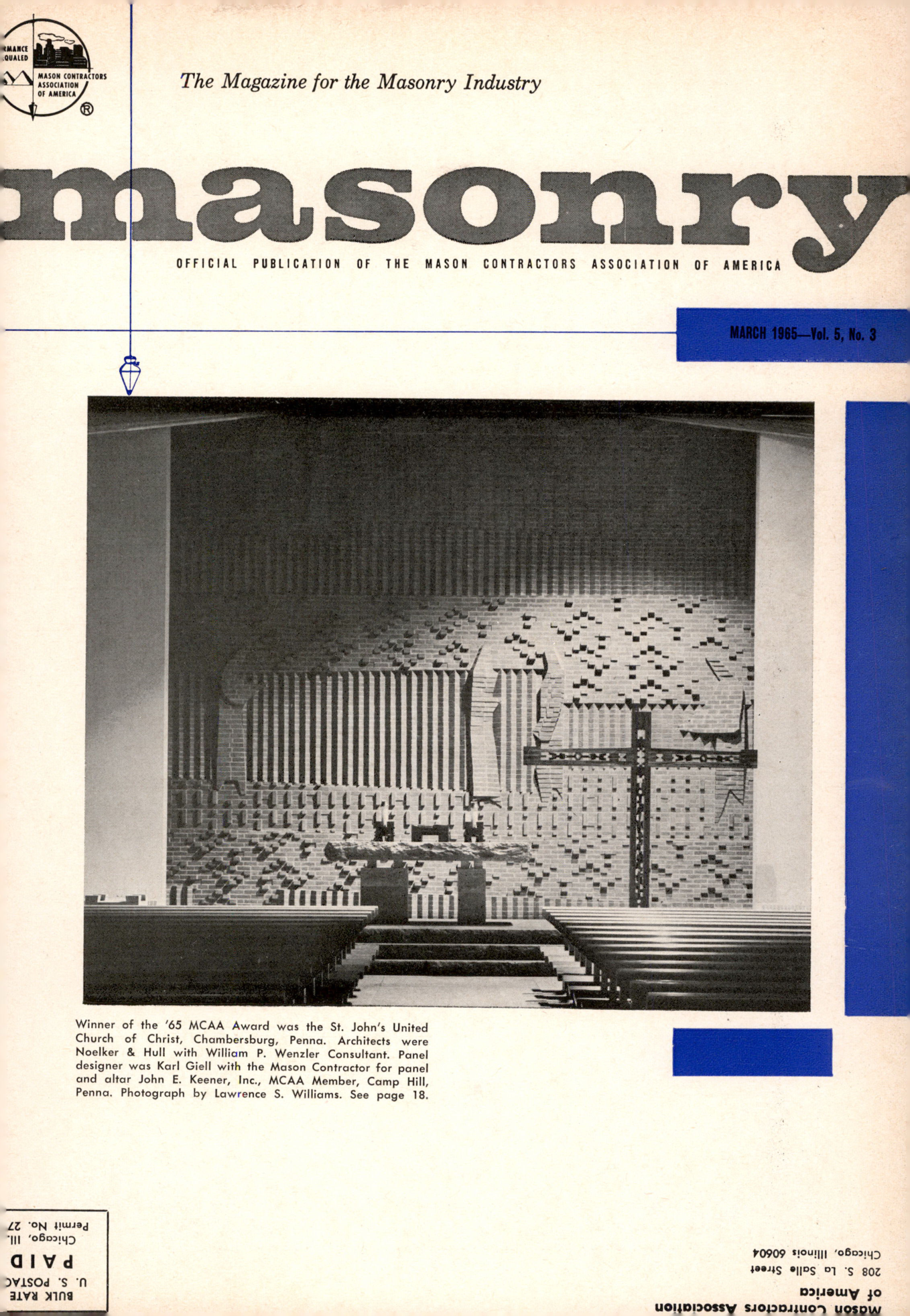 Masonry Magazine March 1965 Page. 1