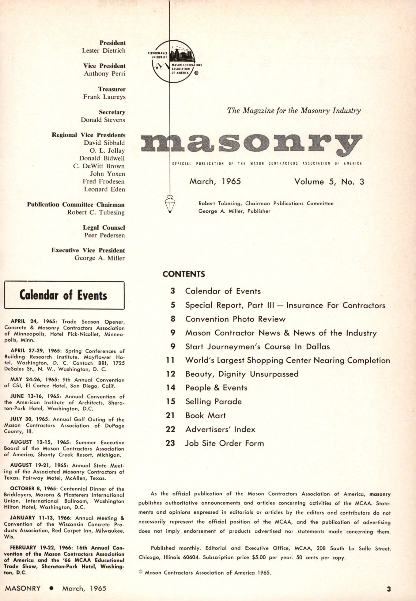 Masonry Magazine March 1965 Page. 3