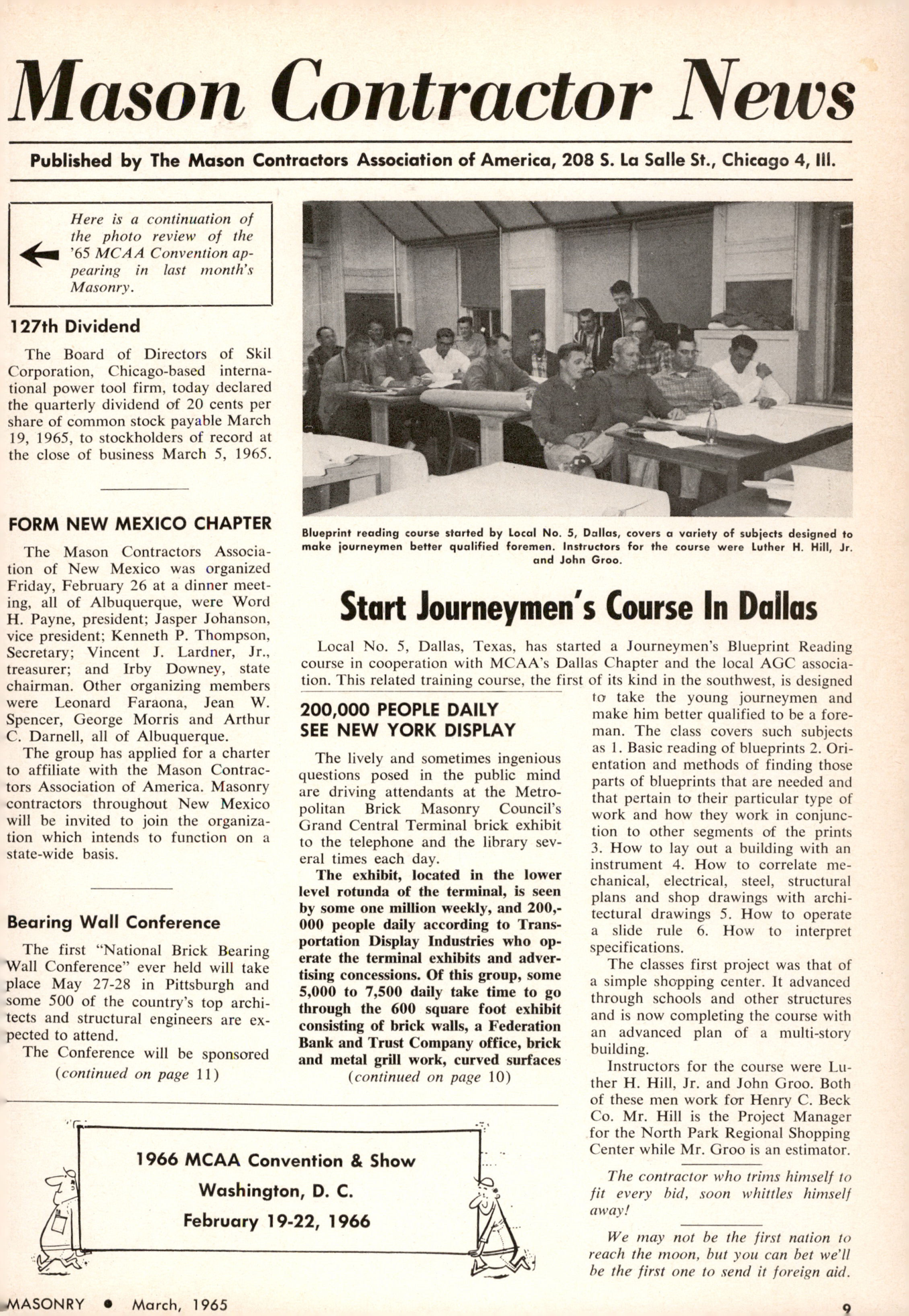 Masonry Magazine March 1965 Page. 9