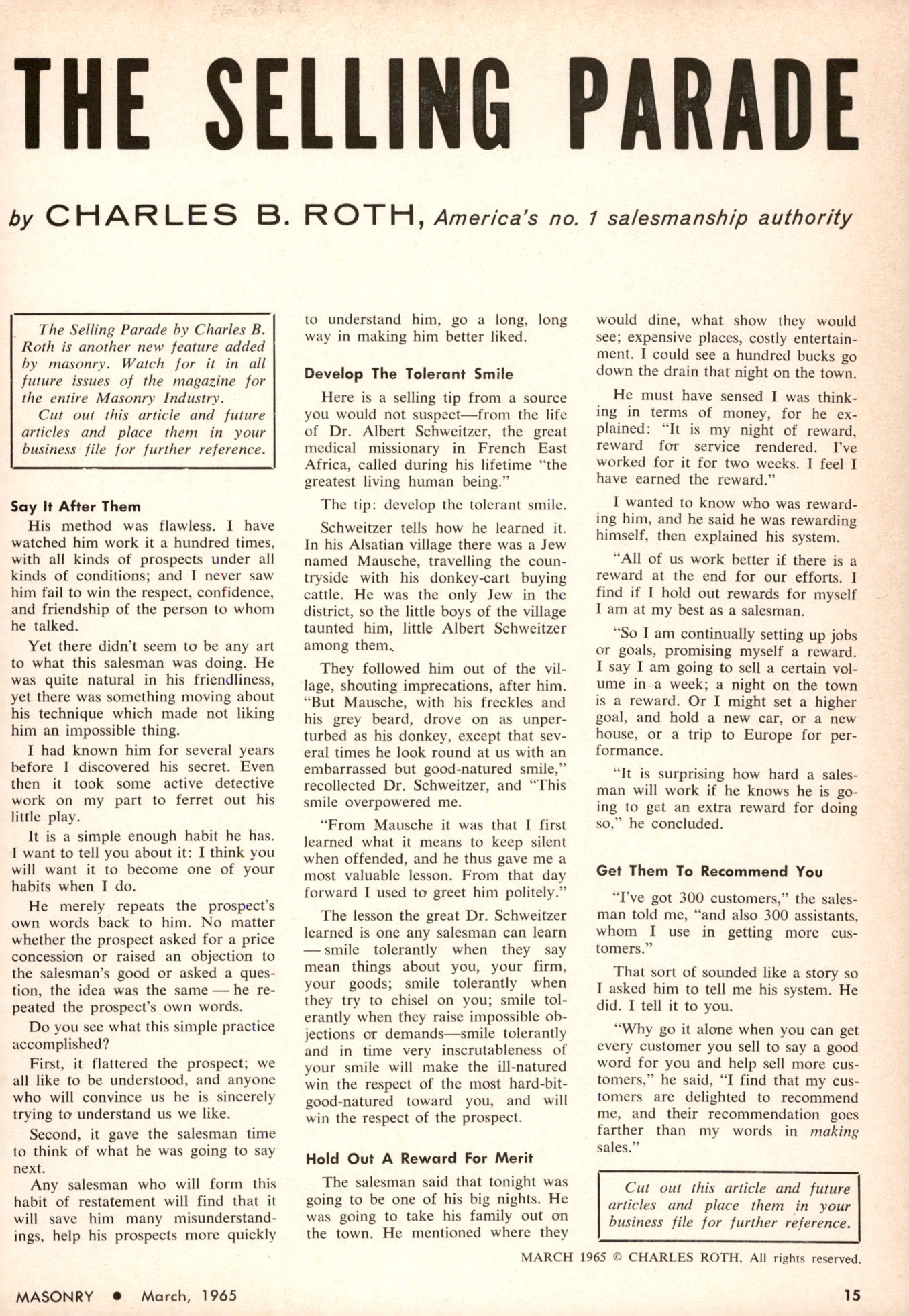 Masonry Magazine March 1965 Page. 15