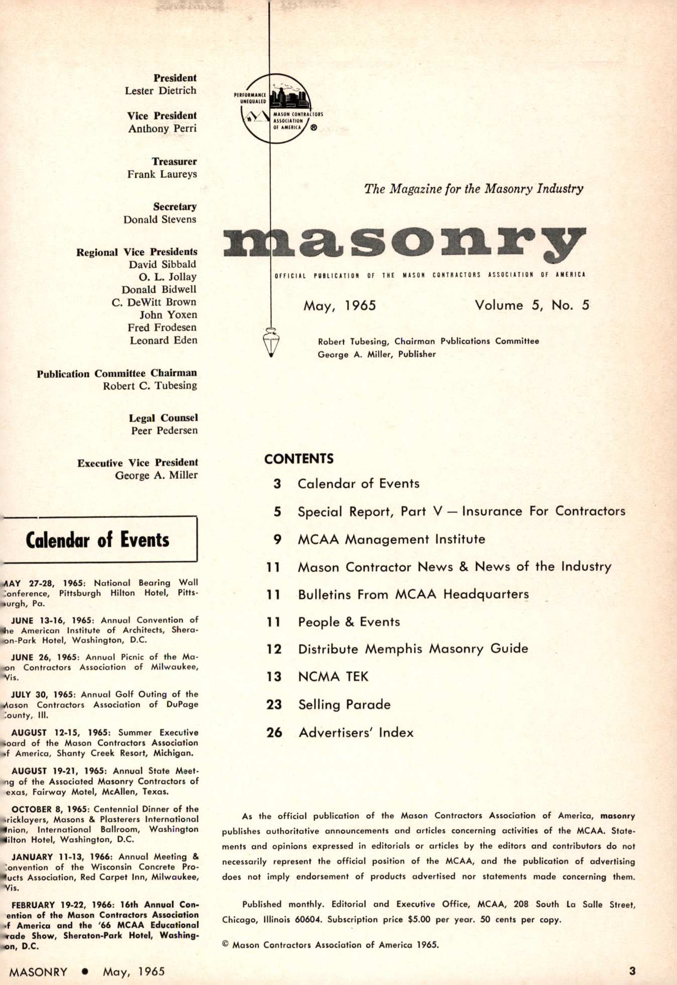 Masonry Magazine May 1965 Page. 3