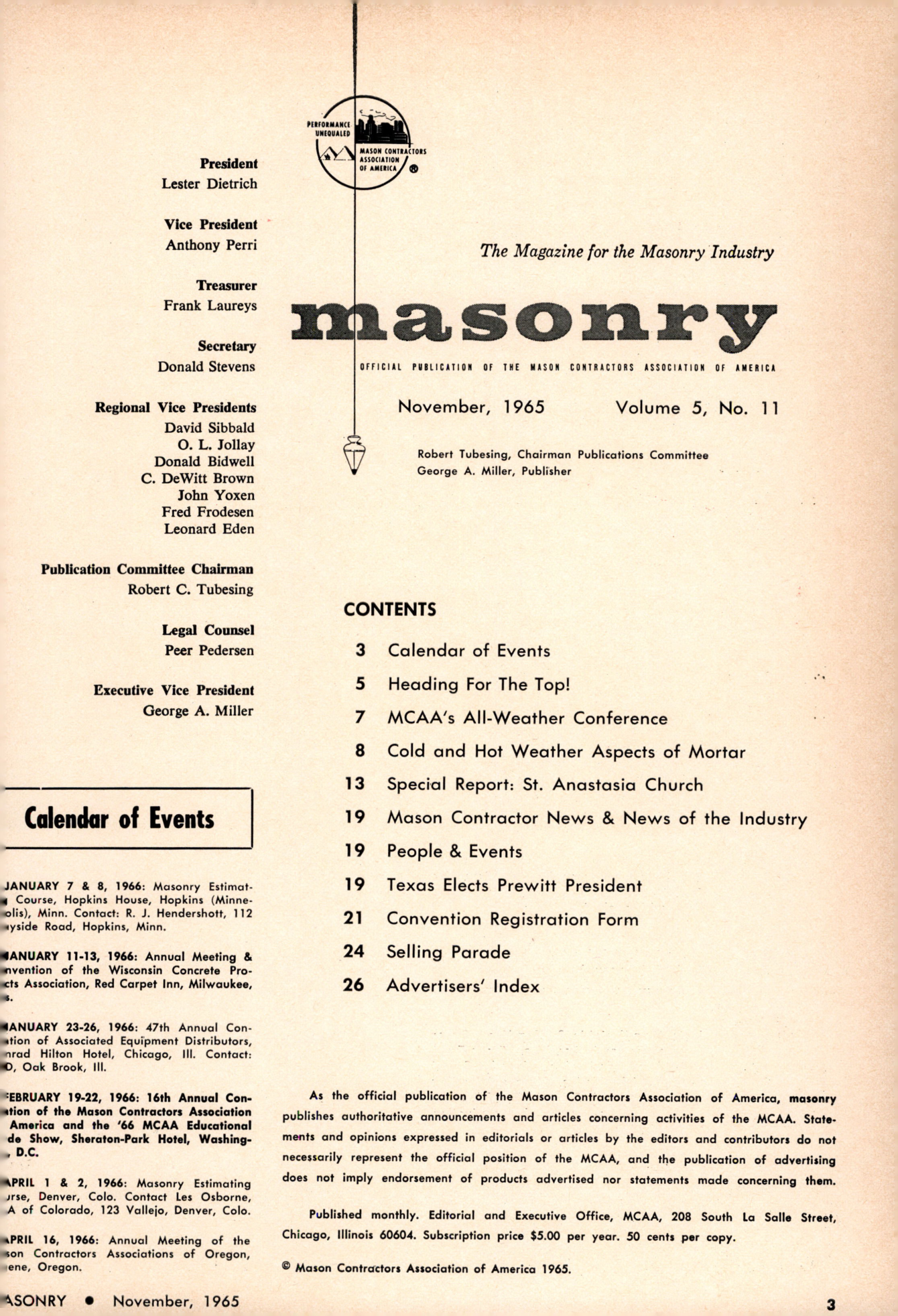 Masonry Magazine November 1965 Page. 3