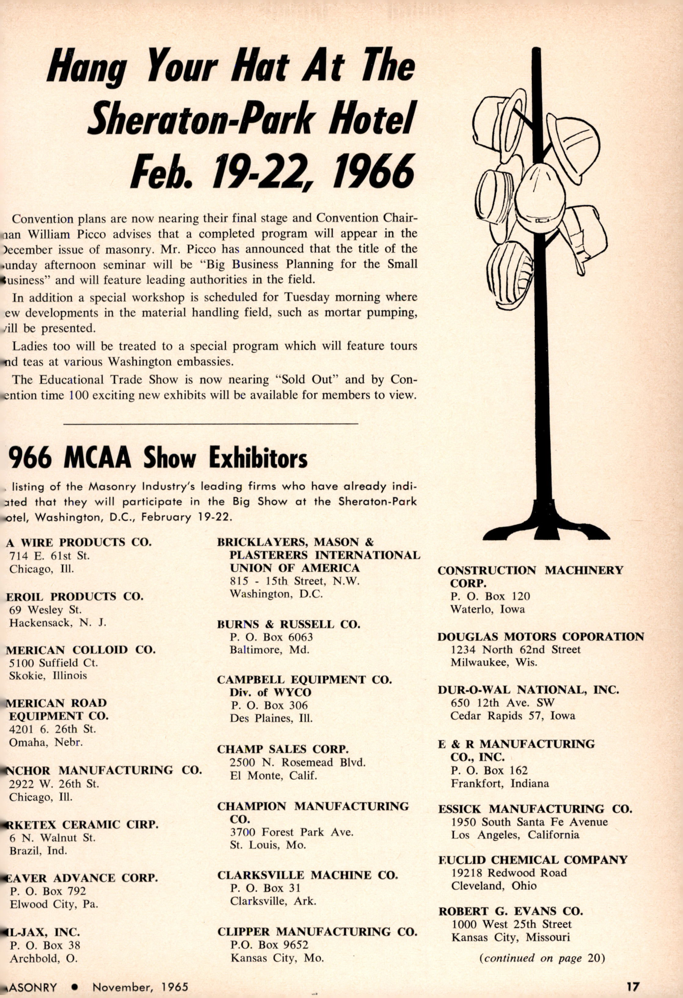 Masonry Magazine November 1965 Page. 17