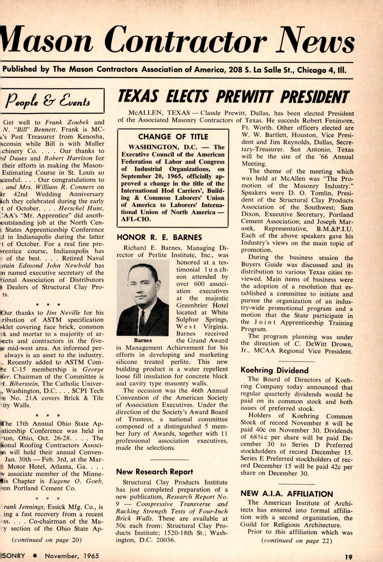 Masonry Magazine November 1965 Page. 19