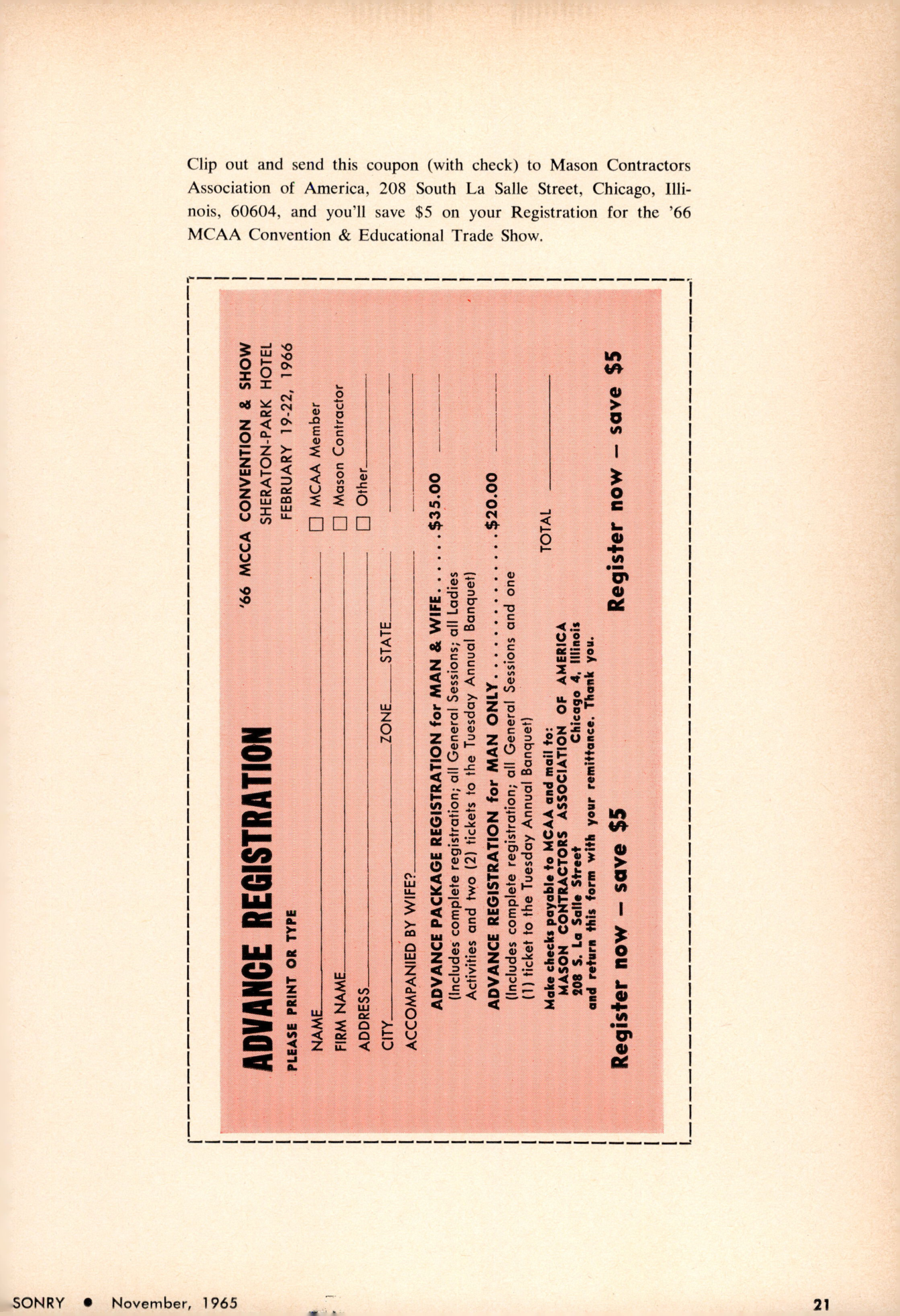 Masonry Magazine November 1965 Page. 21