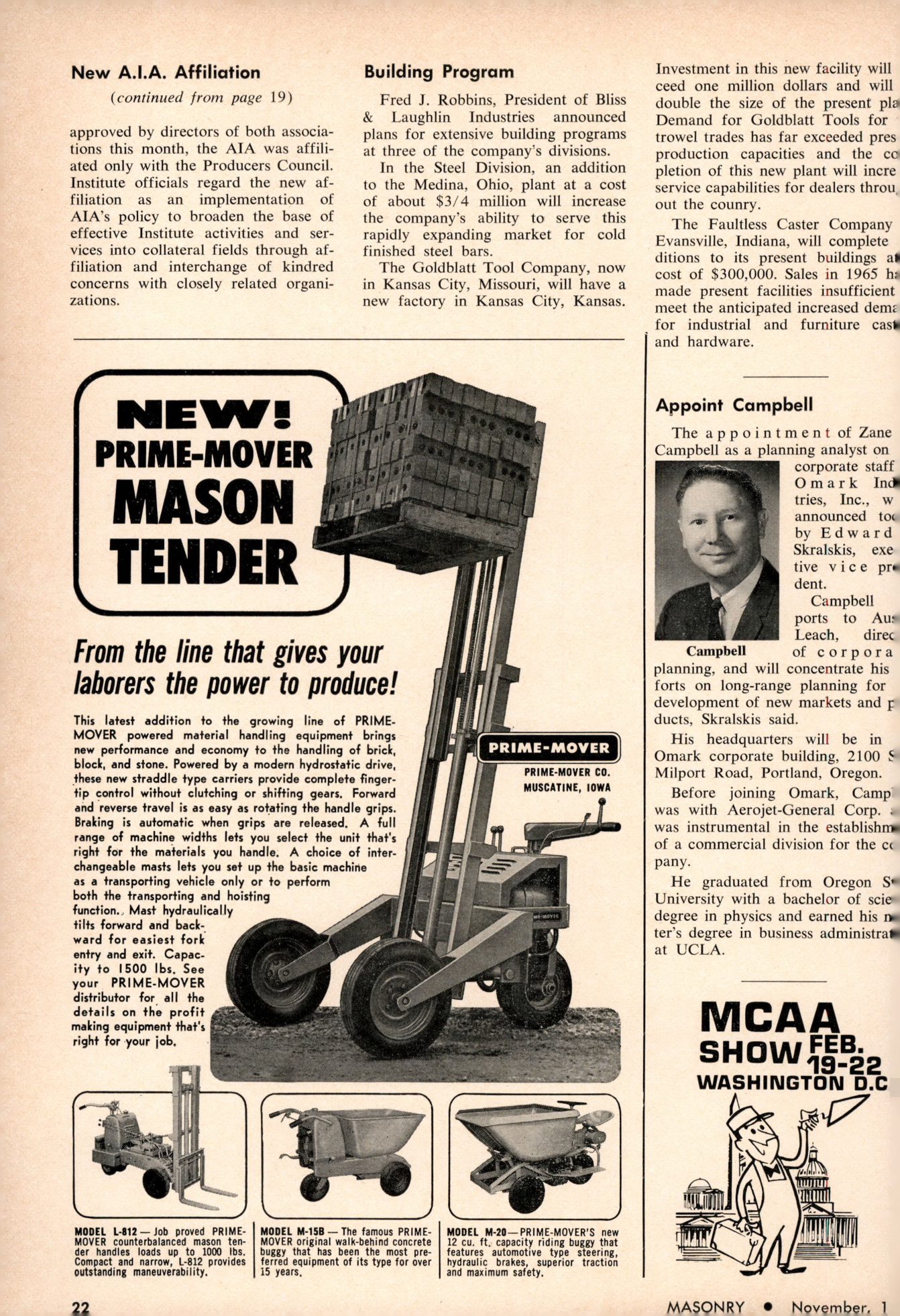 Masonry Magazine November 1965 Page. 22