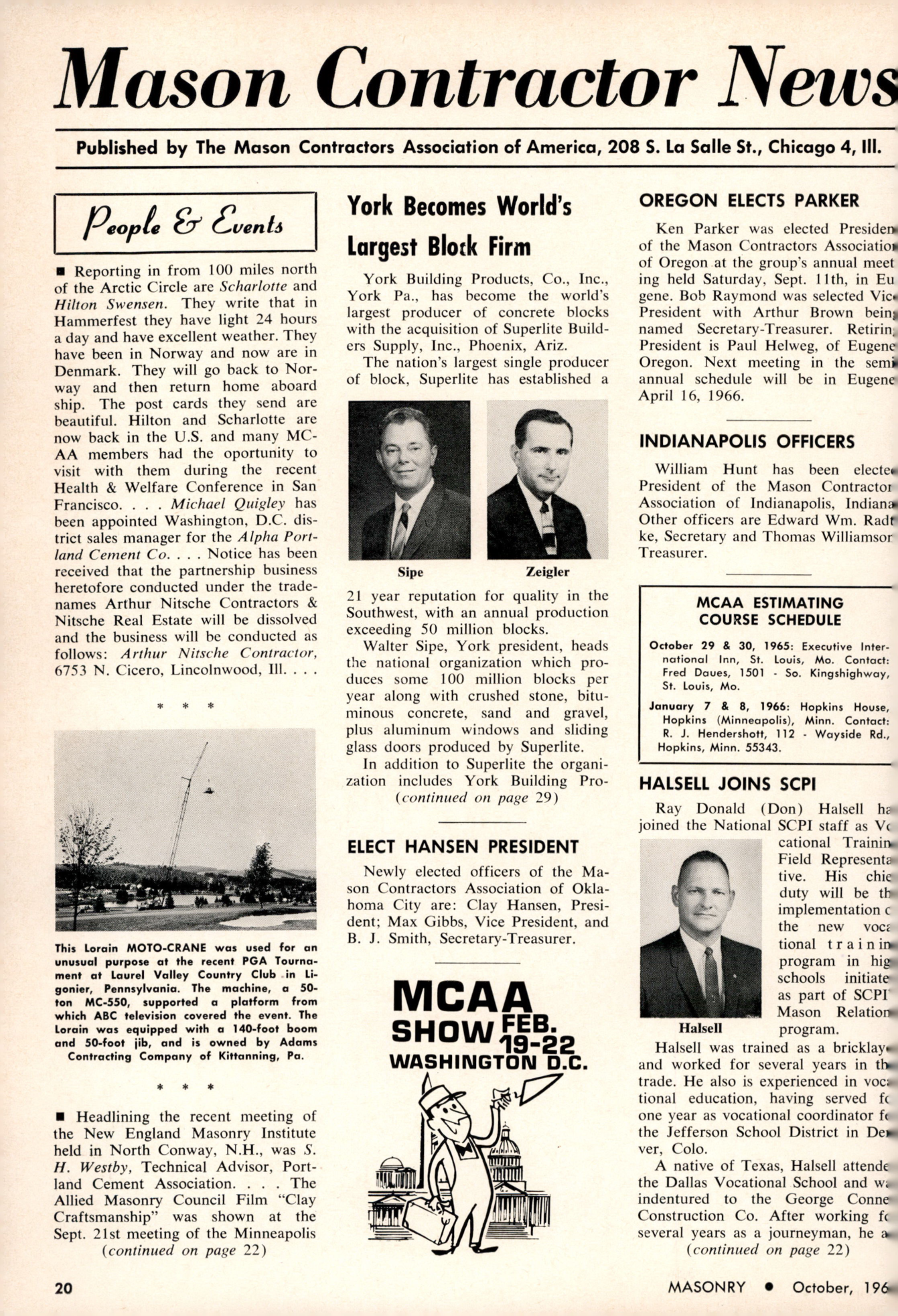 Masonry Magazine October 1965 Page. 20