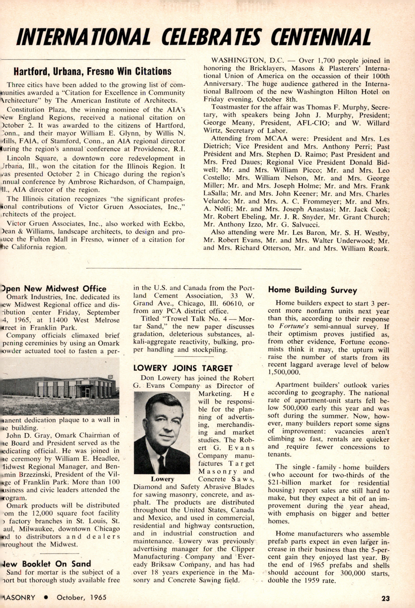 Masonry Magazine October 1965 Page. 23
