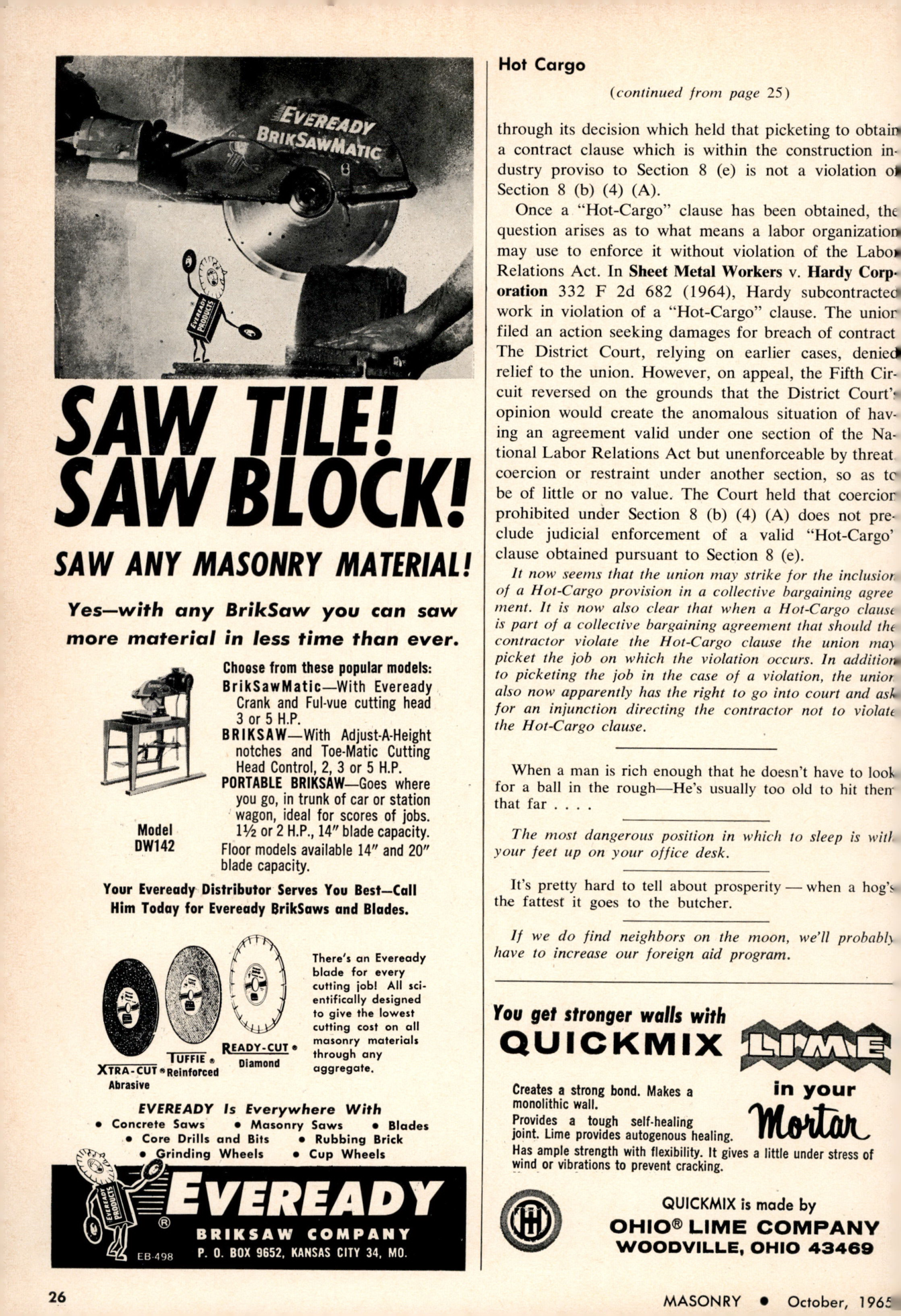 Masonry Magazine October 1965 Page. 26