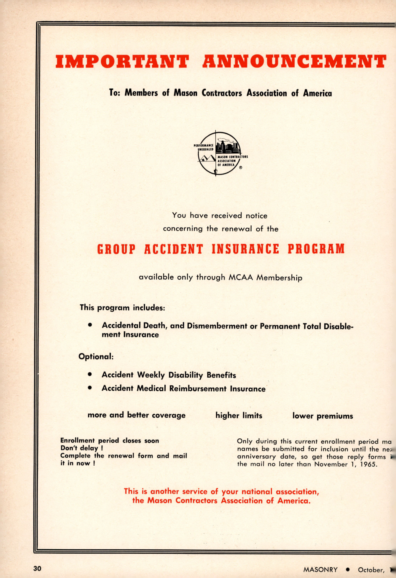 Masonry Magazine October 1965 Page. 30