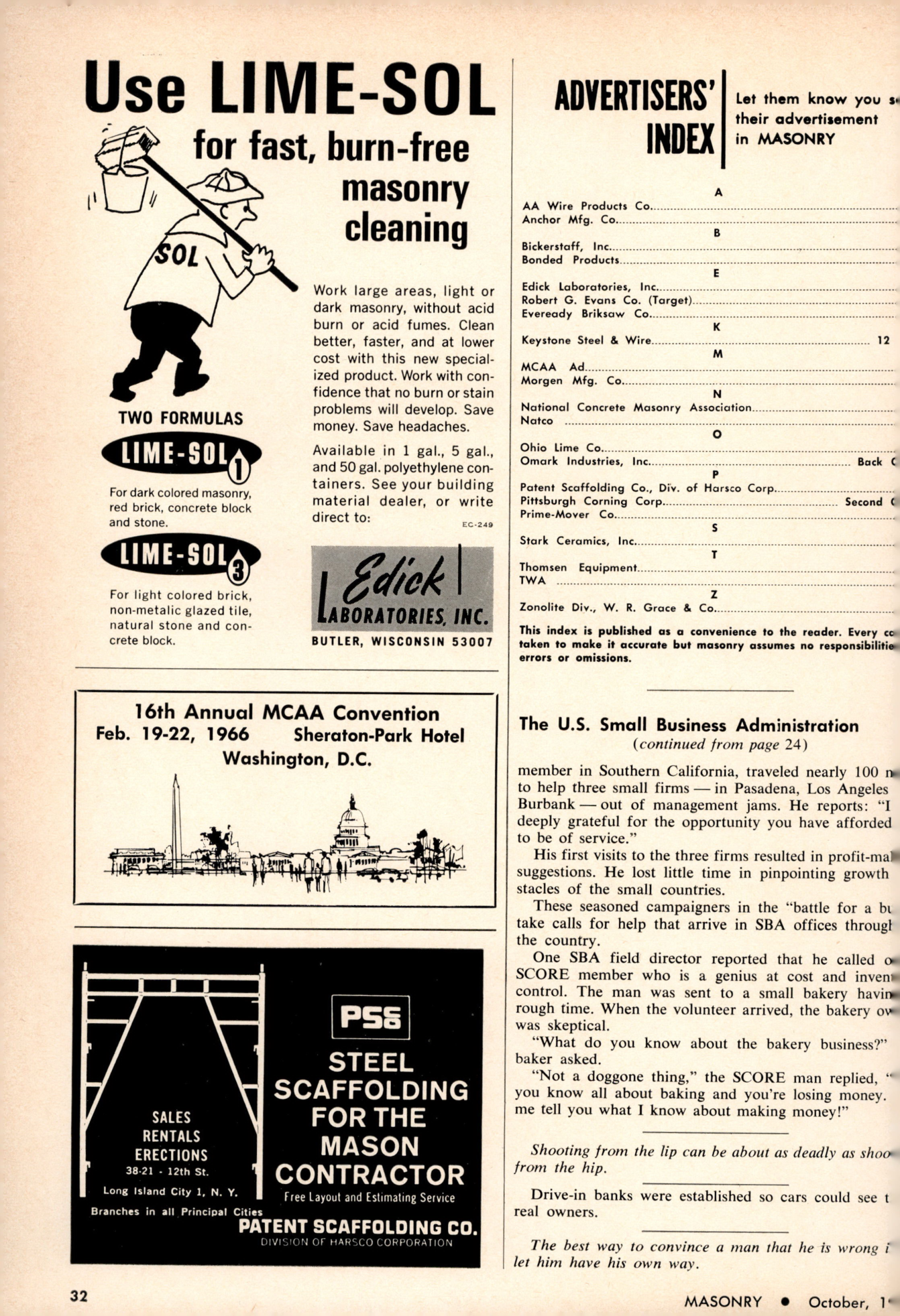 Masonry Magazine October 1965 Page. 32