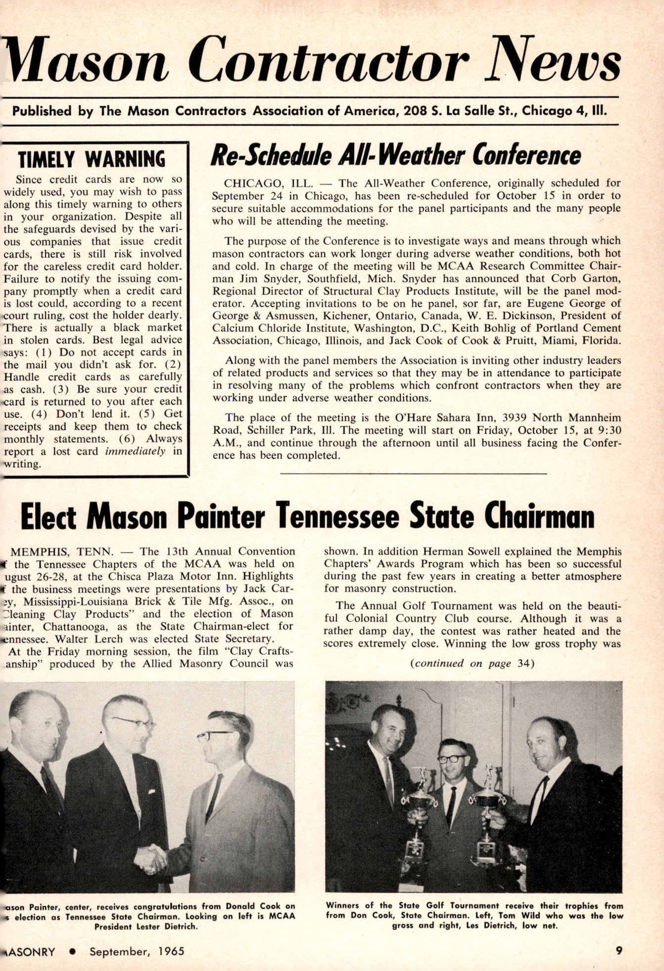Masonry Magazine September 1965 Page. 9