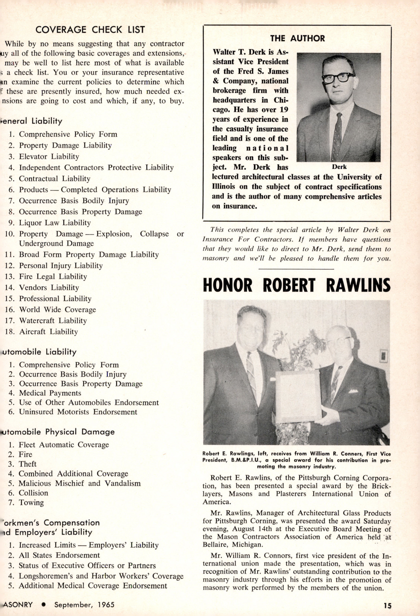 Masonry Magazine September 1965 Page. 15