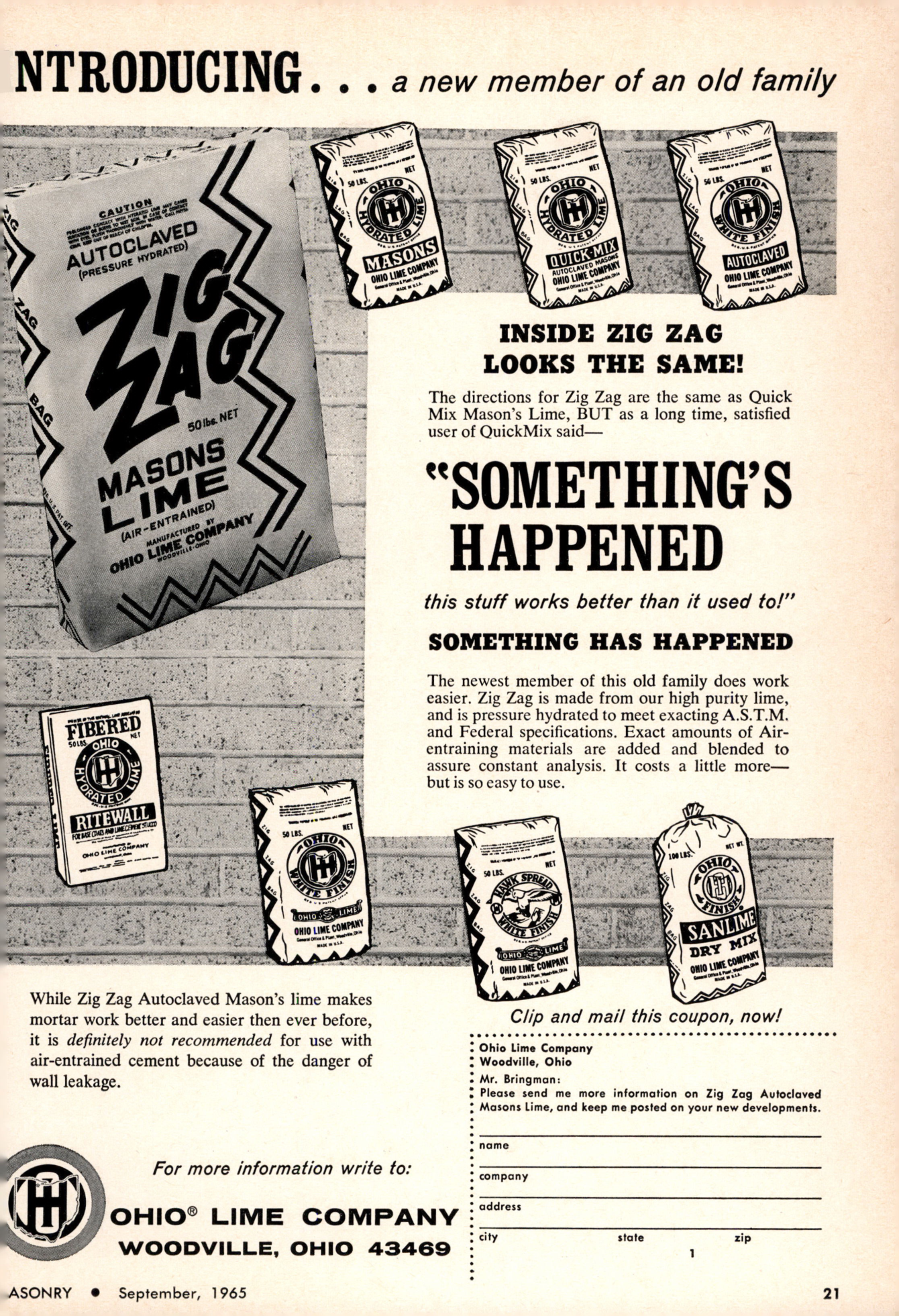 Masonry Magazine September 1965 Page. 21