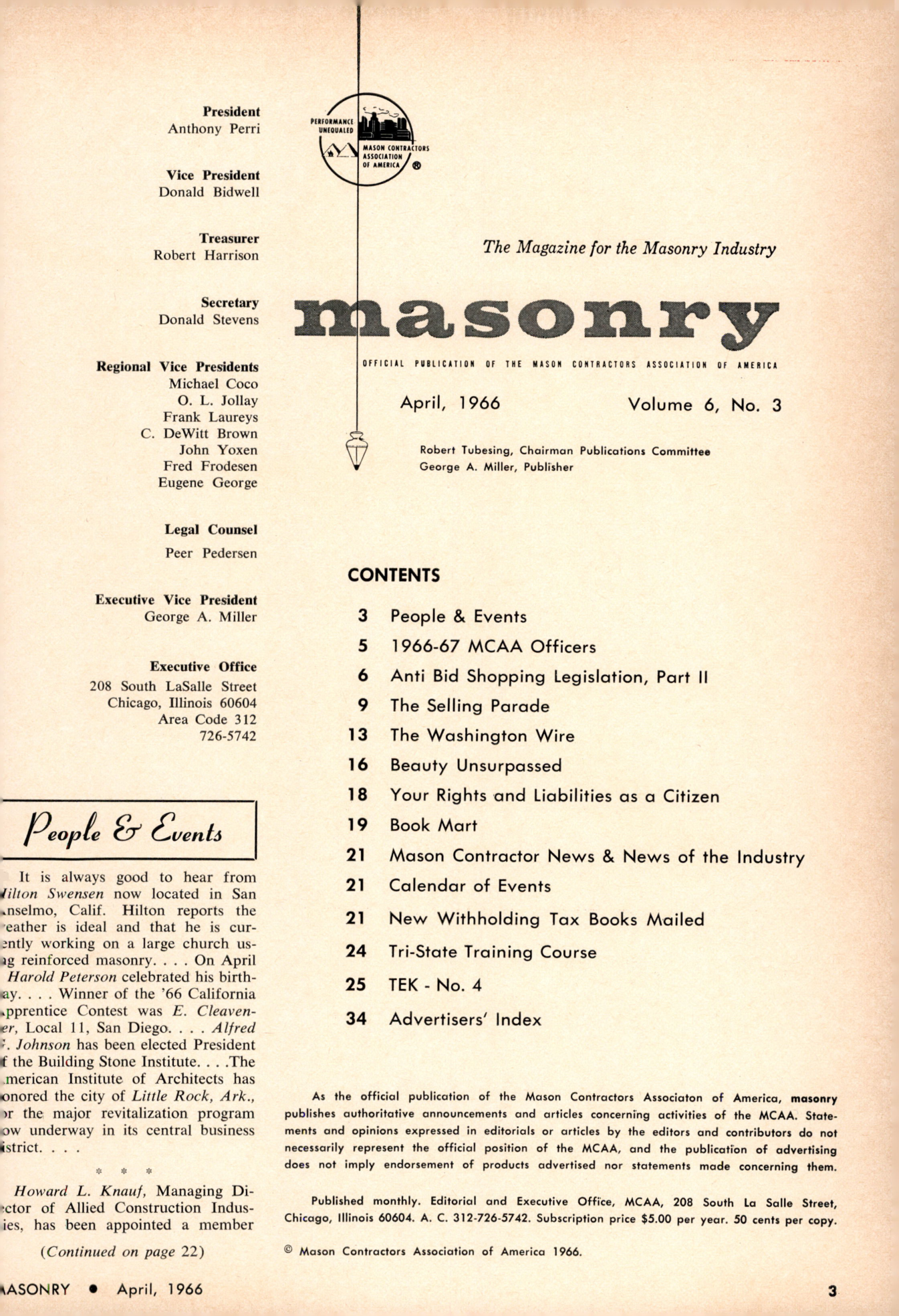 Masonry Magazine April 1966 Page. 3