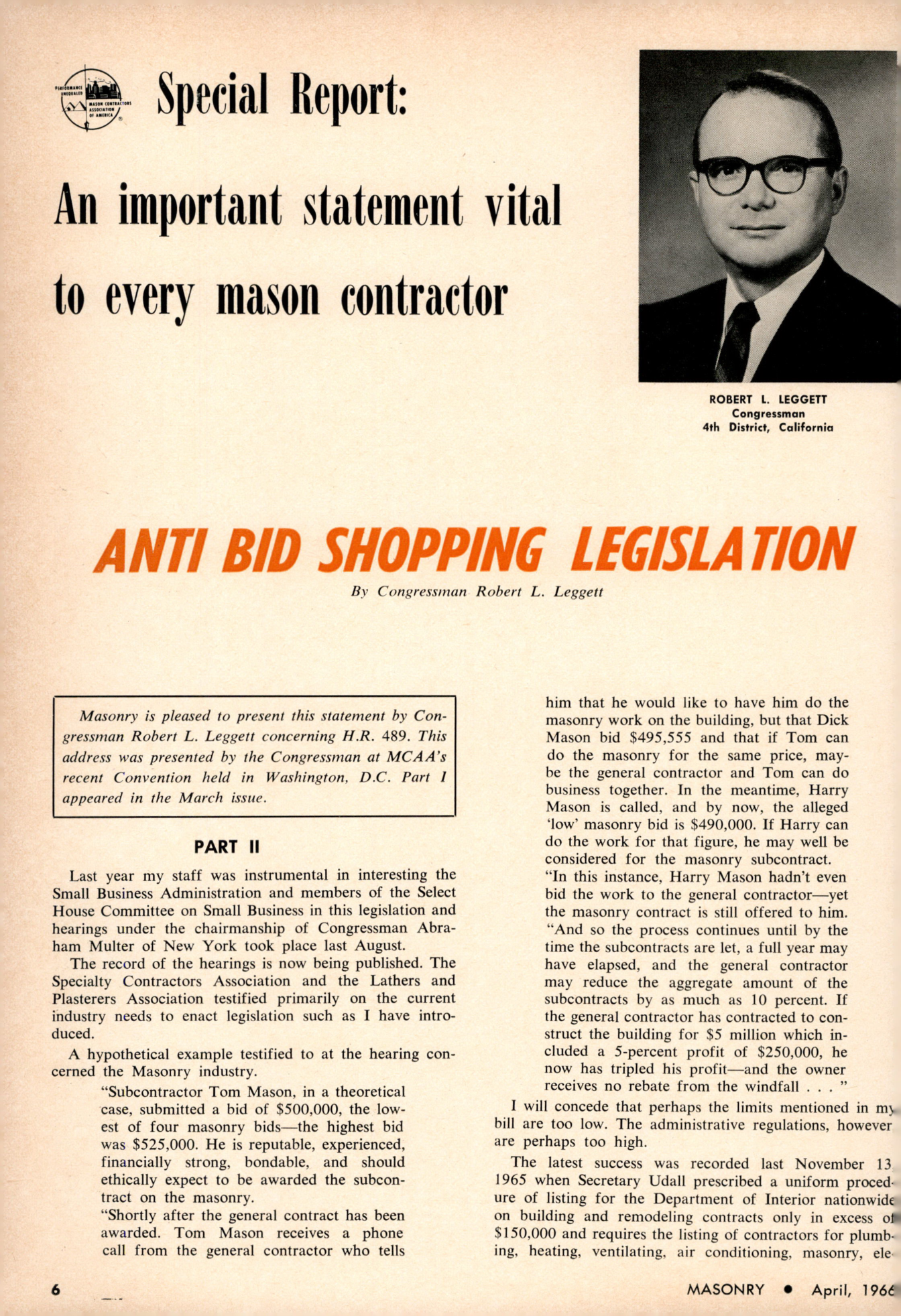 Masonry Magazine April 1966 Page. 6