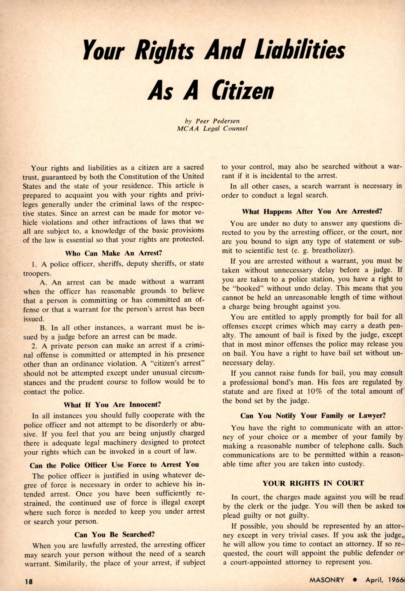 Masonry Magazine April 1966 Page. 18