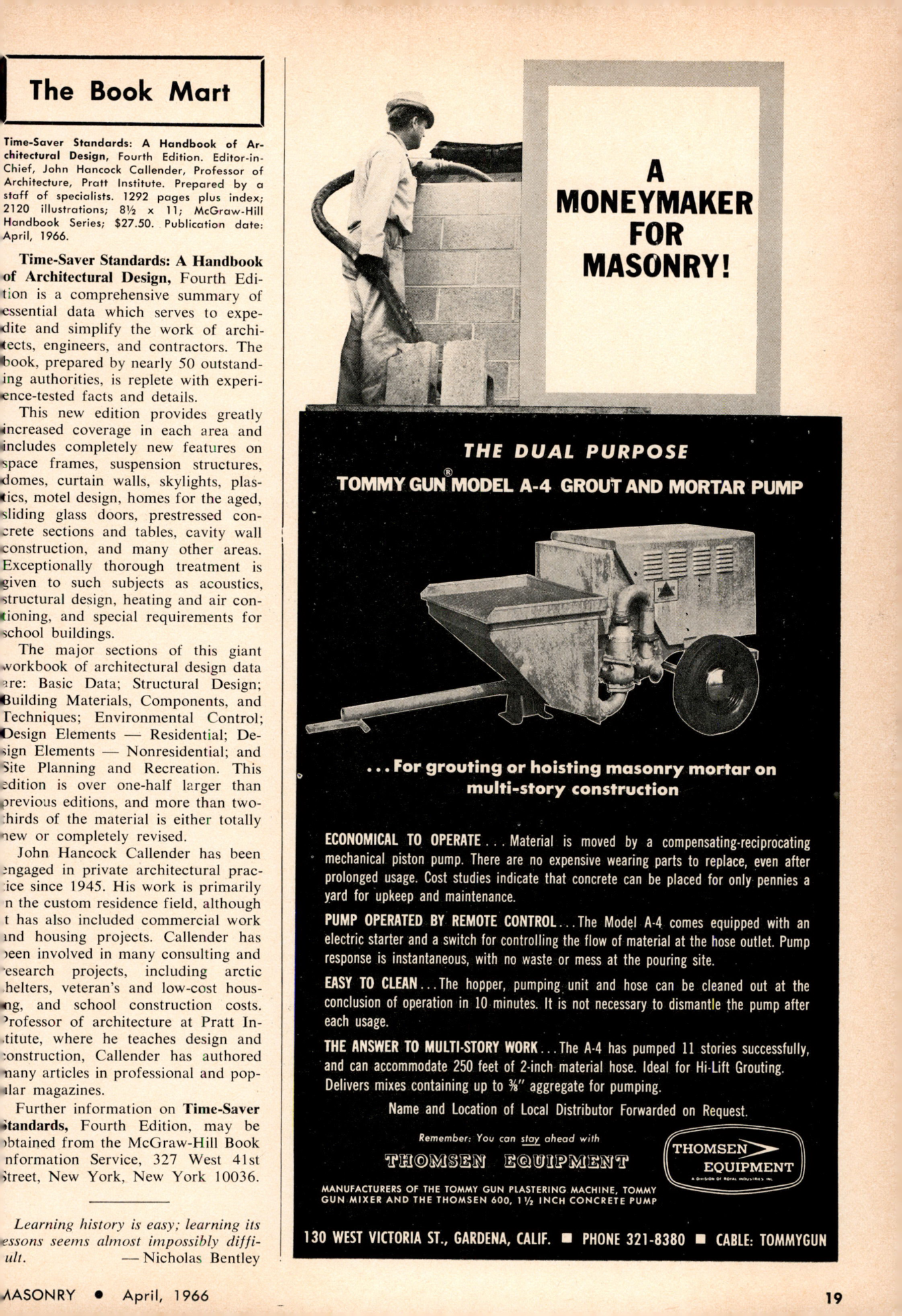 Masonry Magazine April 1966 Page. 19