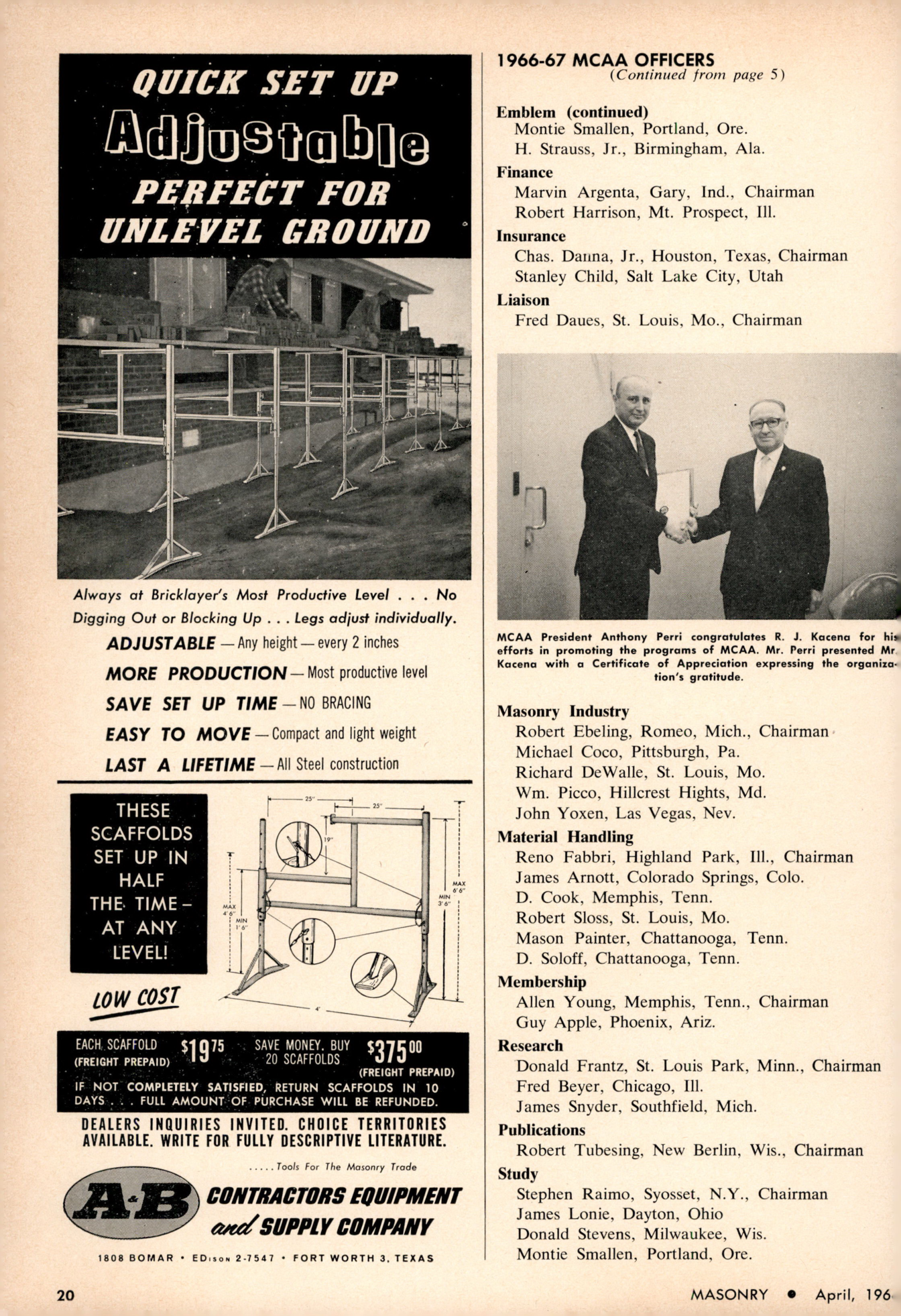 Masonry Magazine April 1966 Page. 20