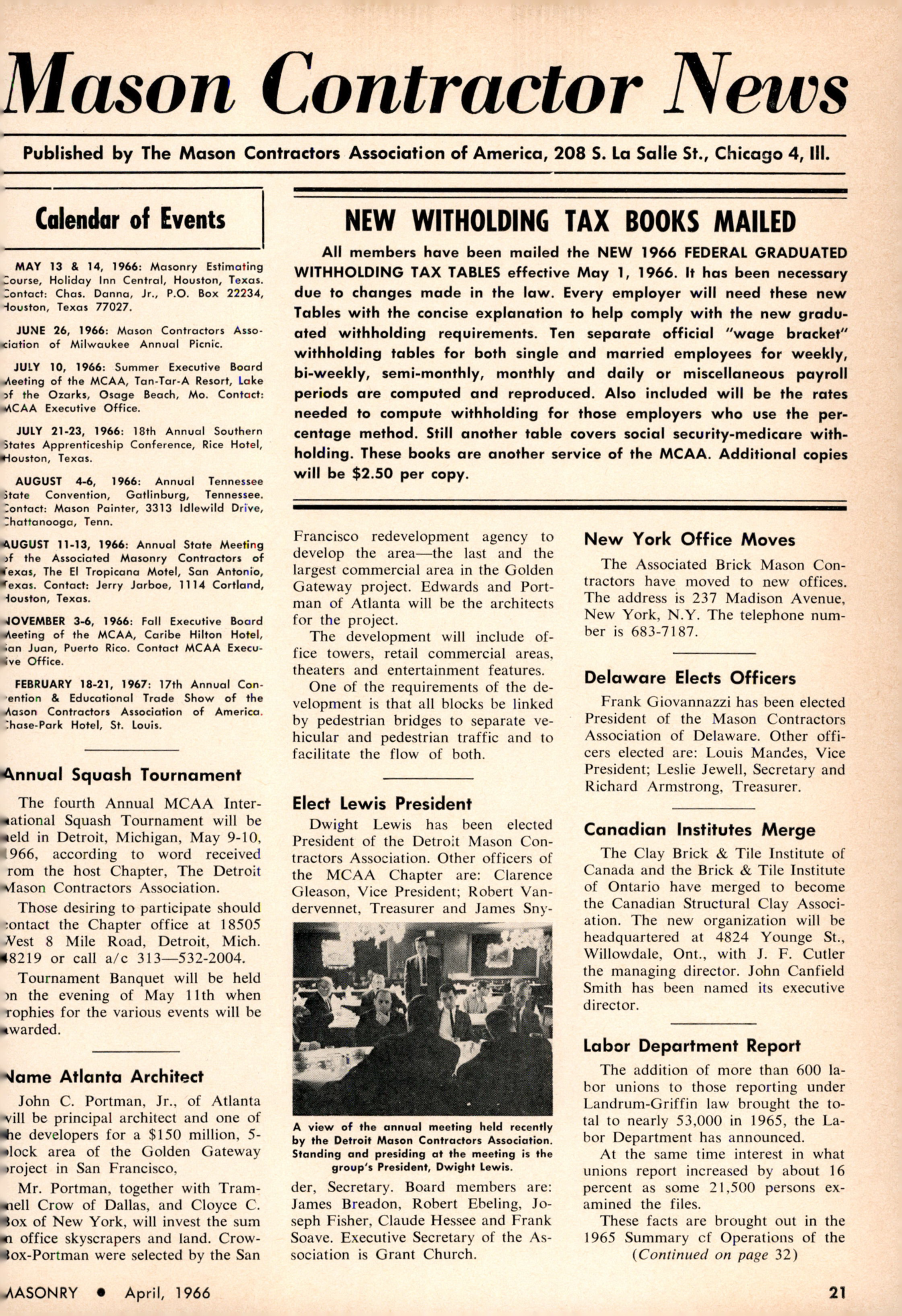 Masonry Magazine April 1966 Page. 21