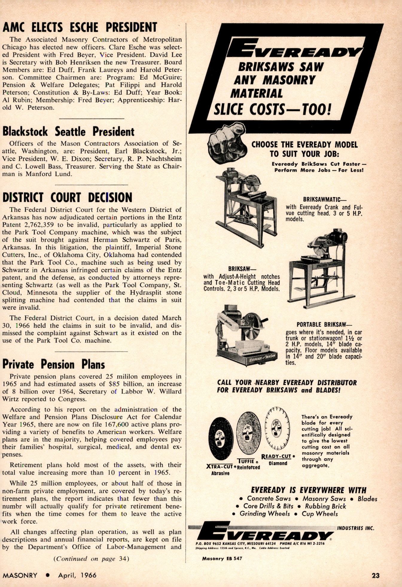 Masonry Magazine April 1966 Page. 23