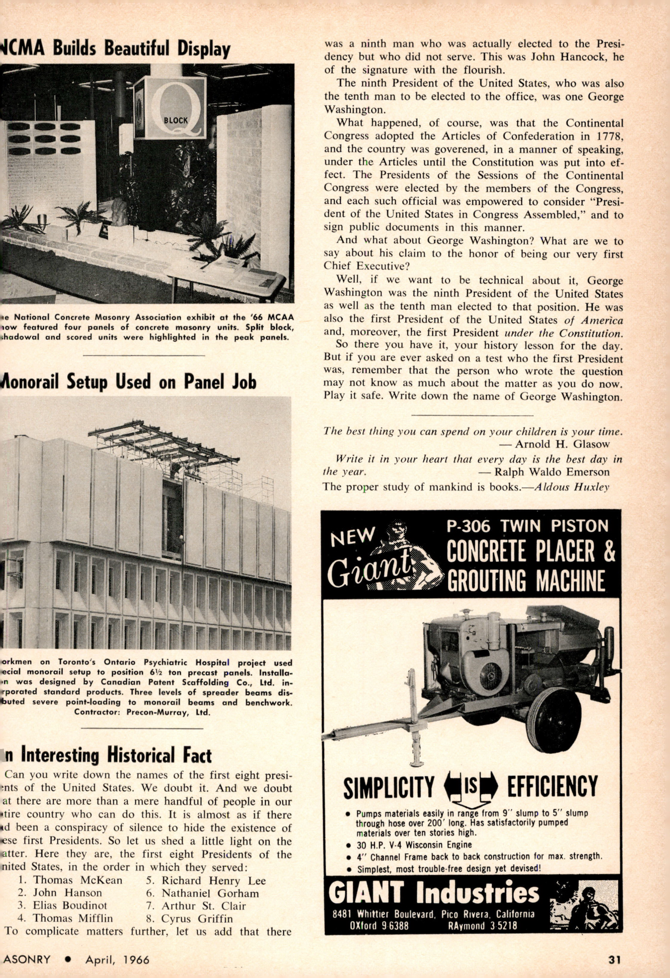 Masonry Magazine April 1966 Page. 31