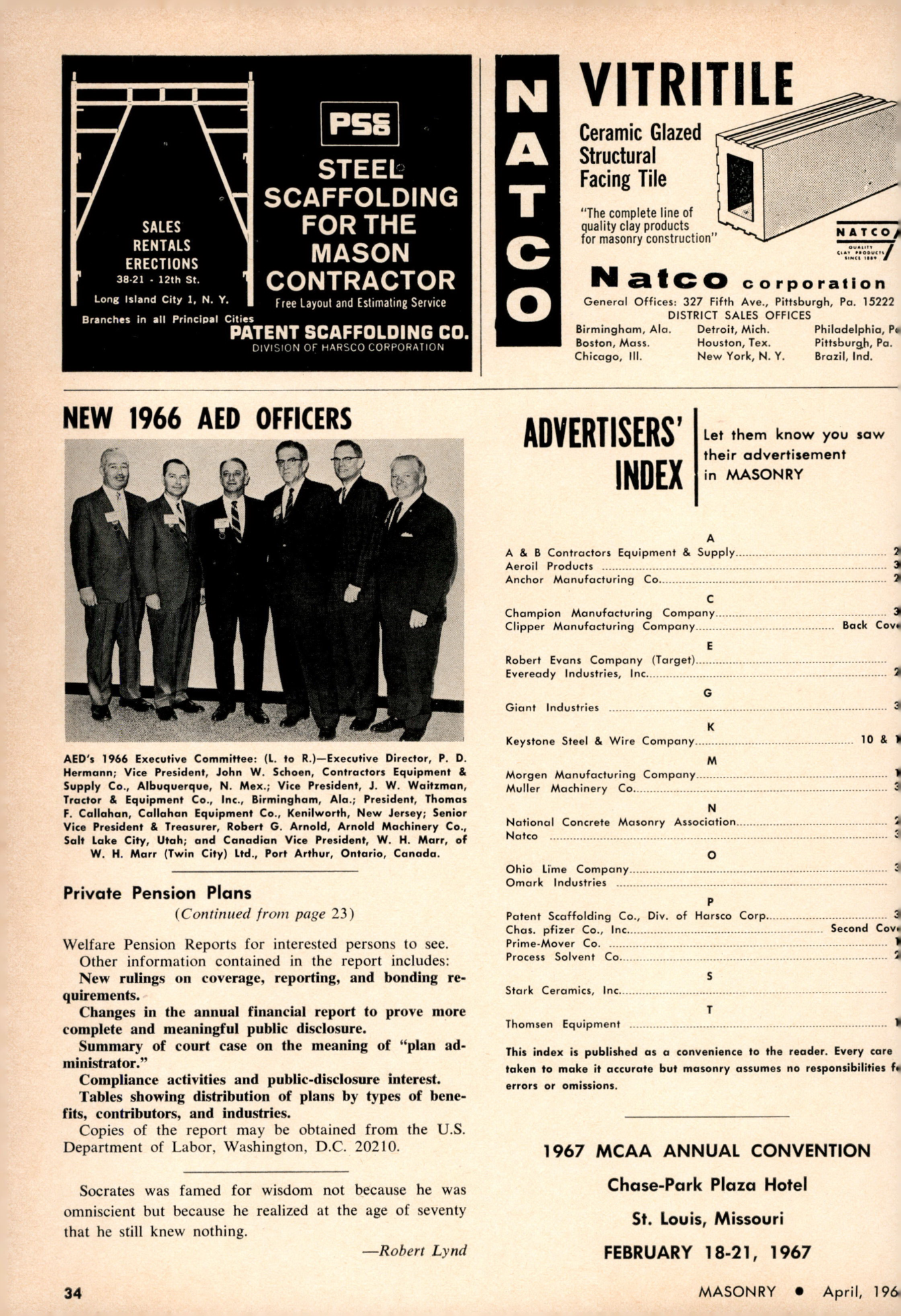 Masonry Magazine April 1966 Page. 34