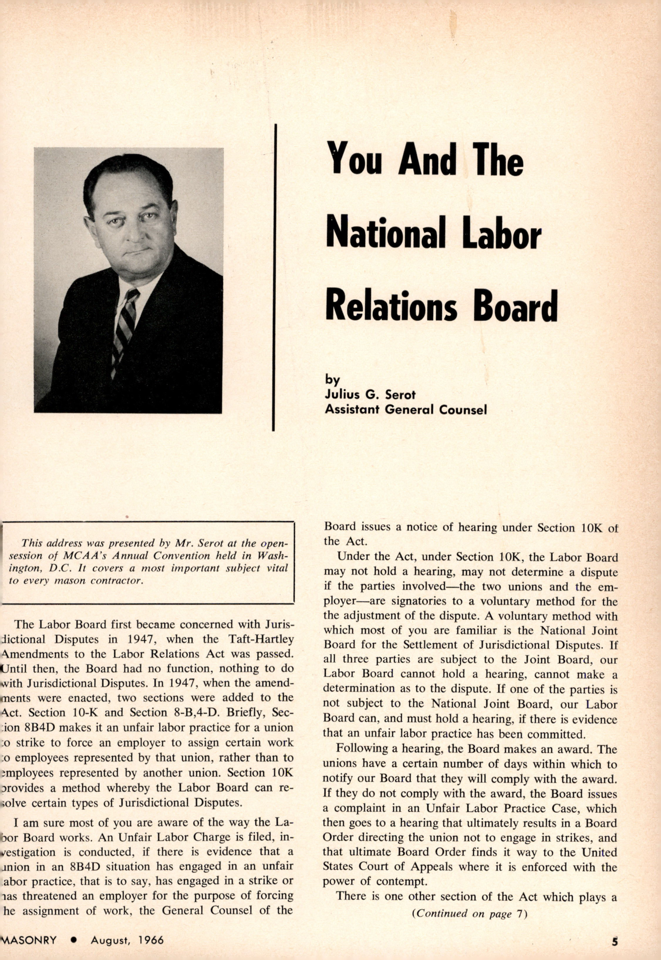 Masonry Magazine August 1966 Page. 5