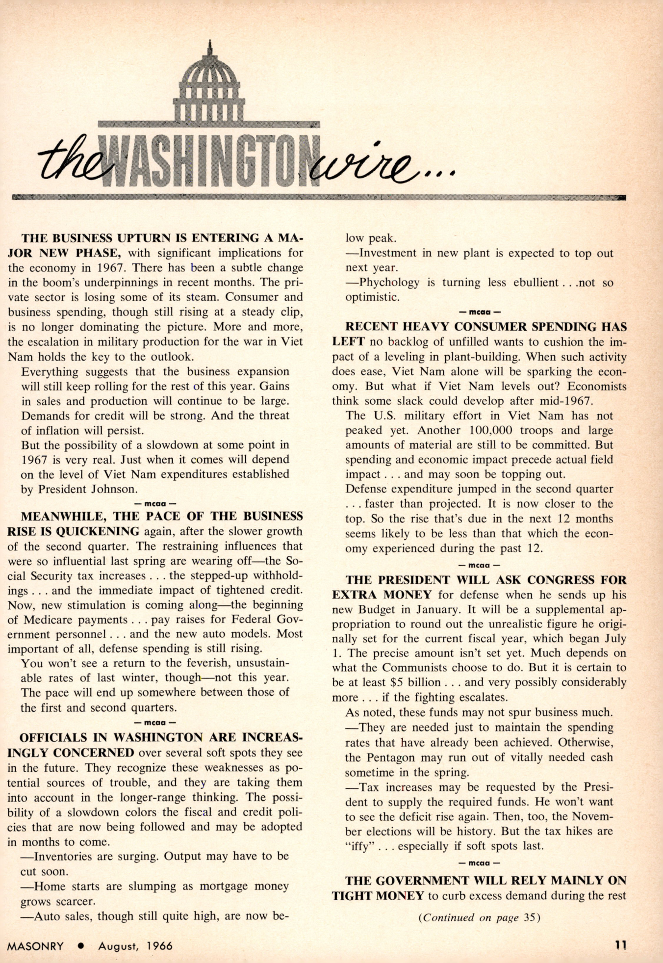 Masonry Magazine August 1966 Page. 11