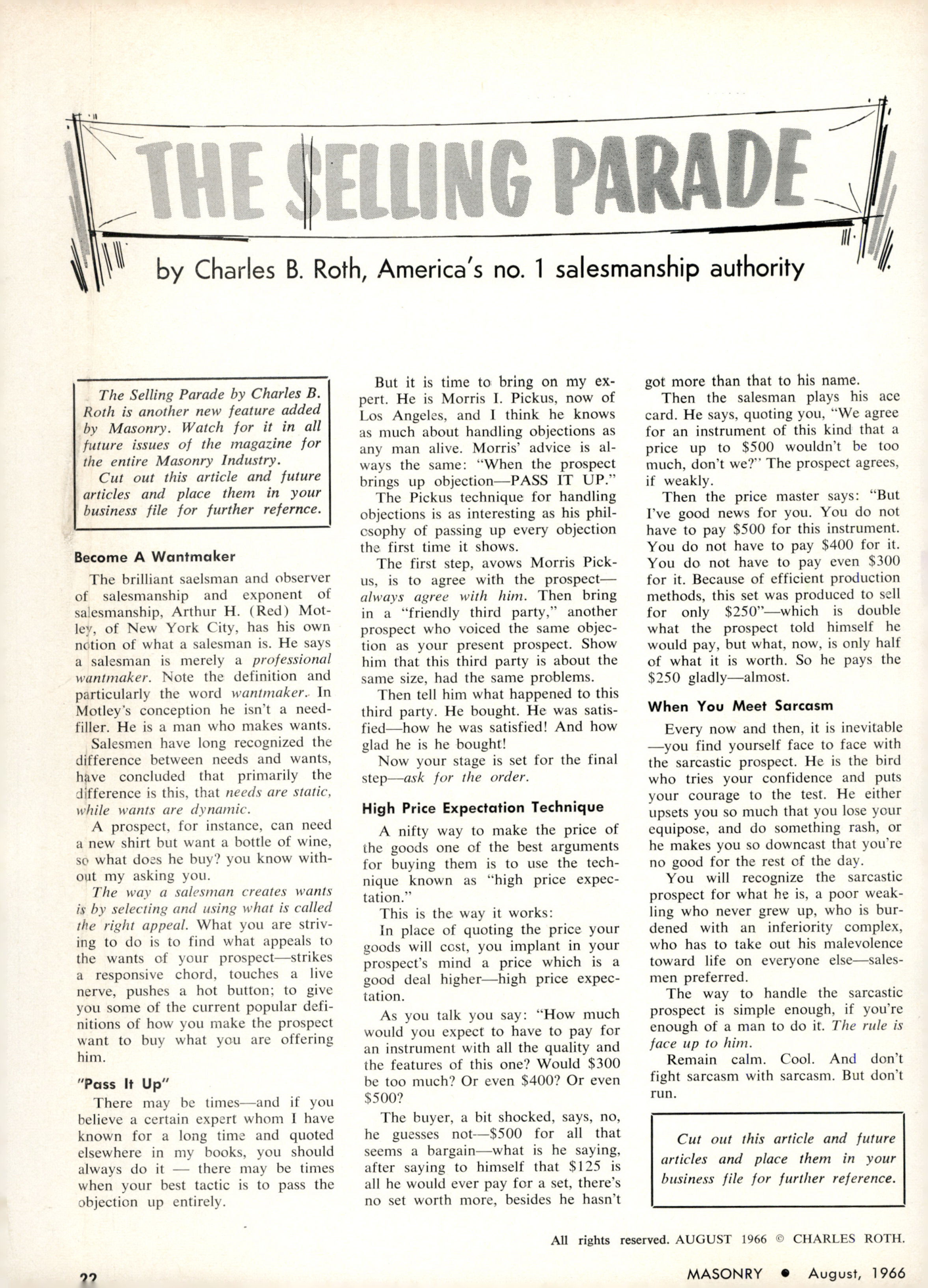 Masonry Magazine August 1966 Page. 22
