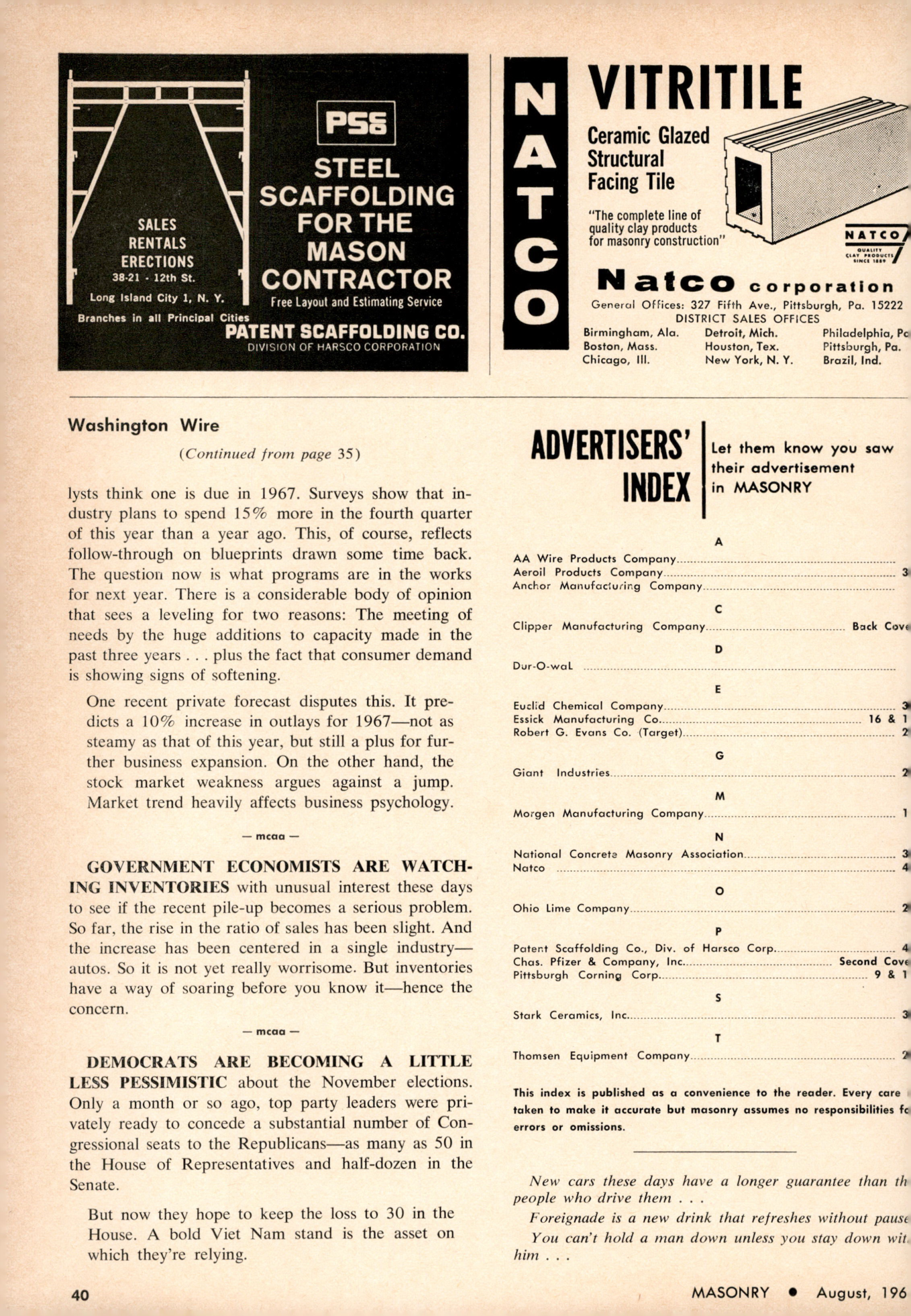 Masonry Magazine August 1966 Page. 40