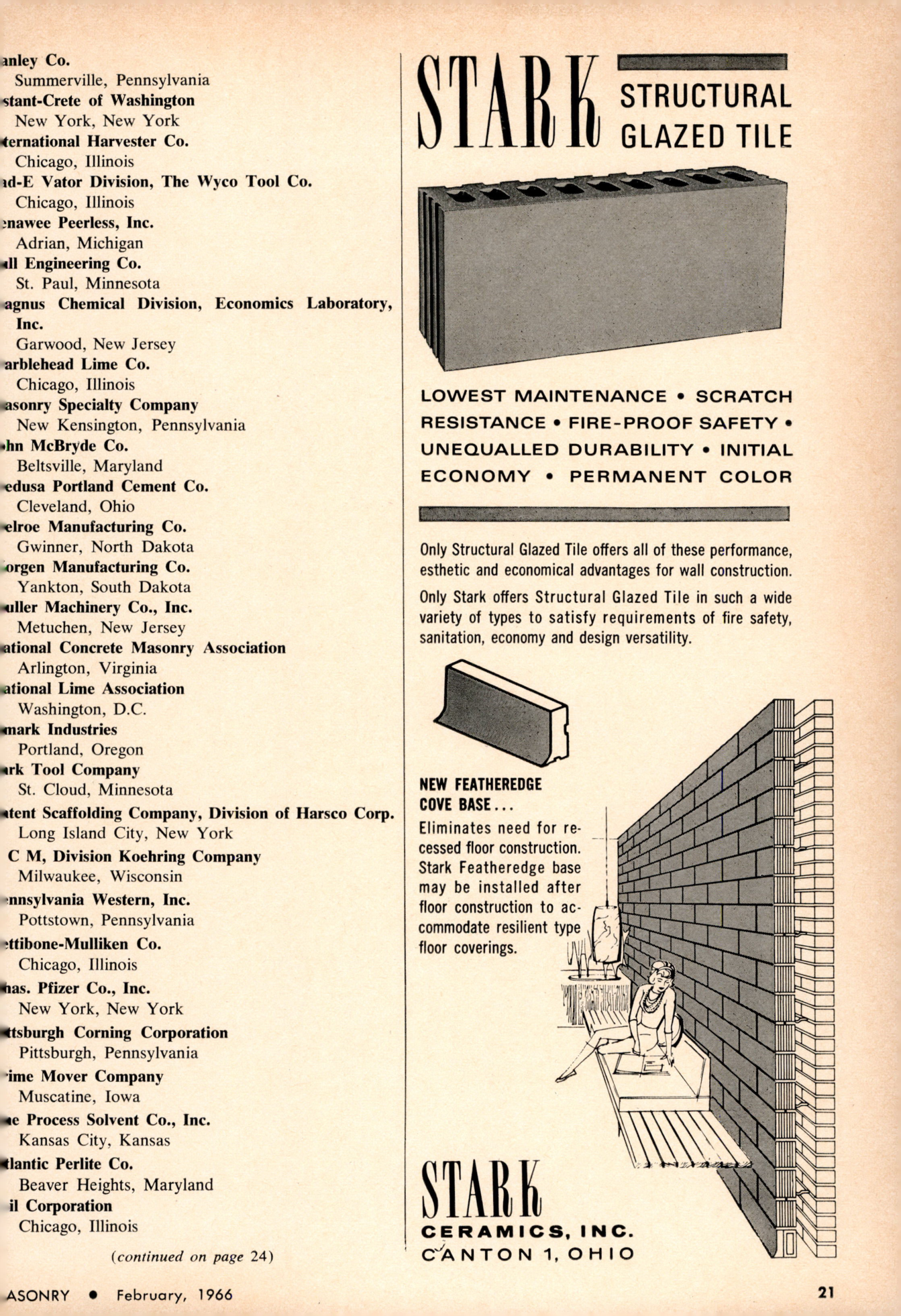 Masonry Magazine February 1966 Page. 21