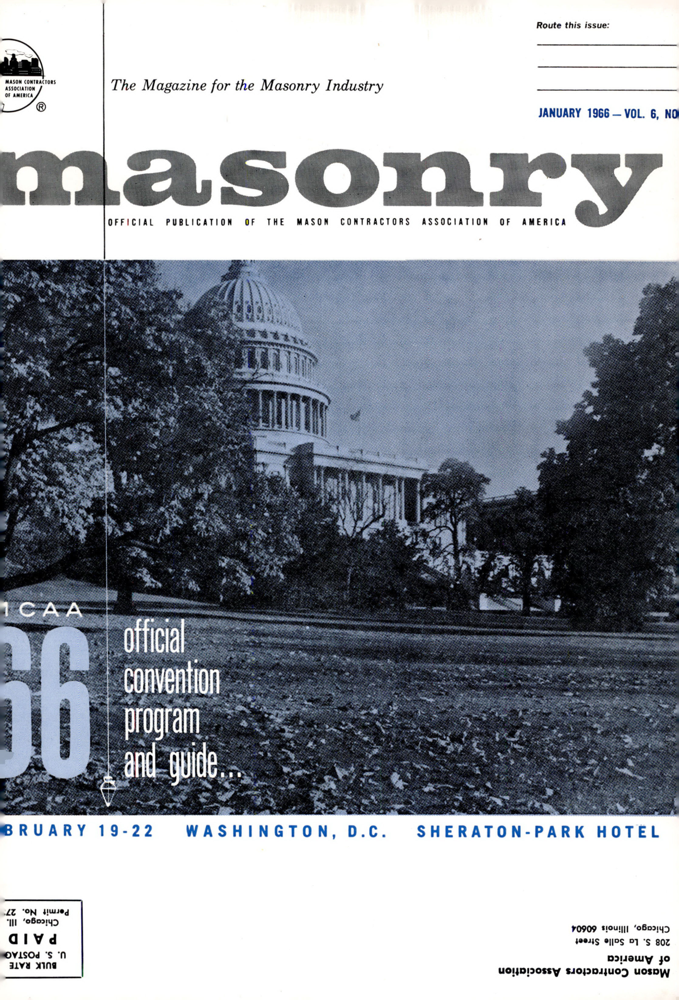 Masonry Magazine January 1966 Page. 1