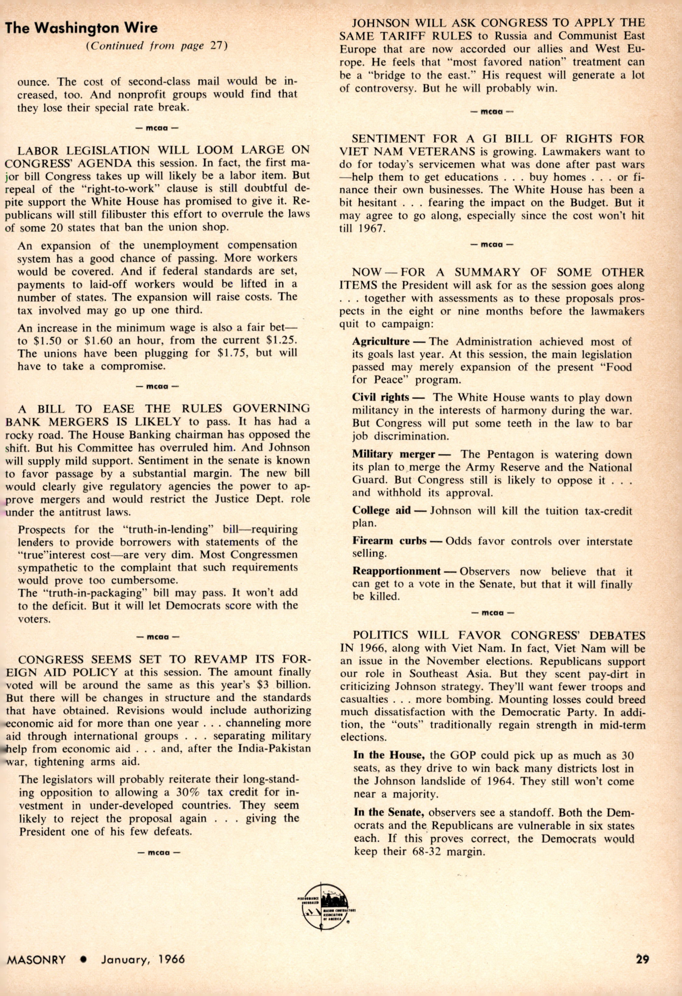 Masonry Magazine January 1966 Page.27