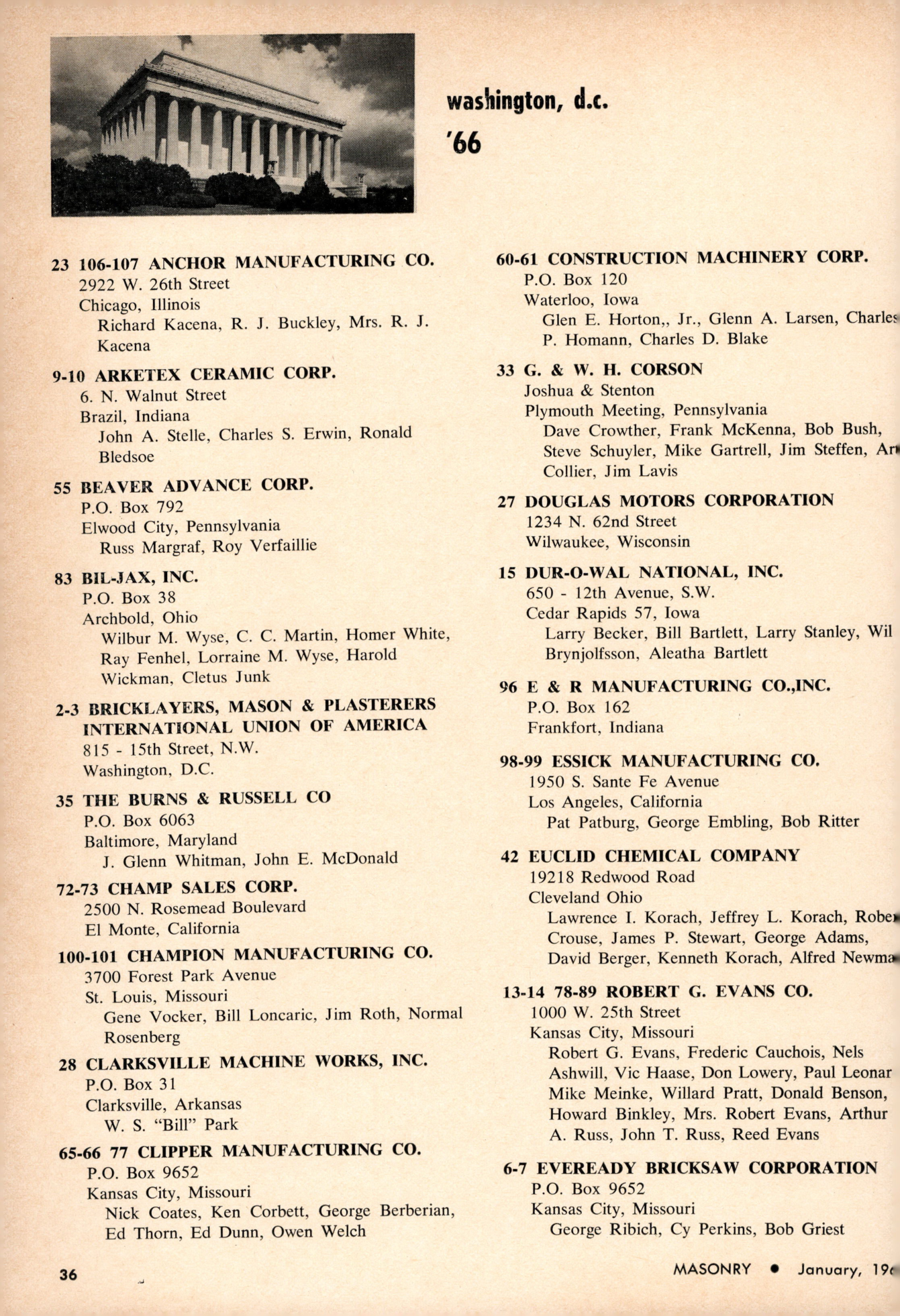 Masonry Magazine January 1966 Page.34