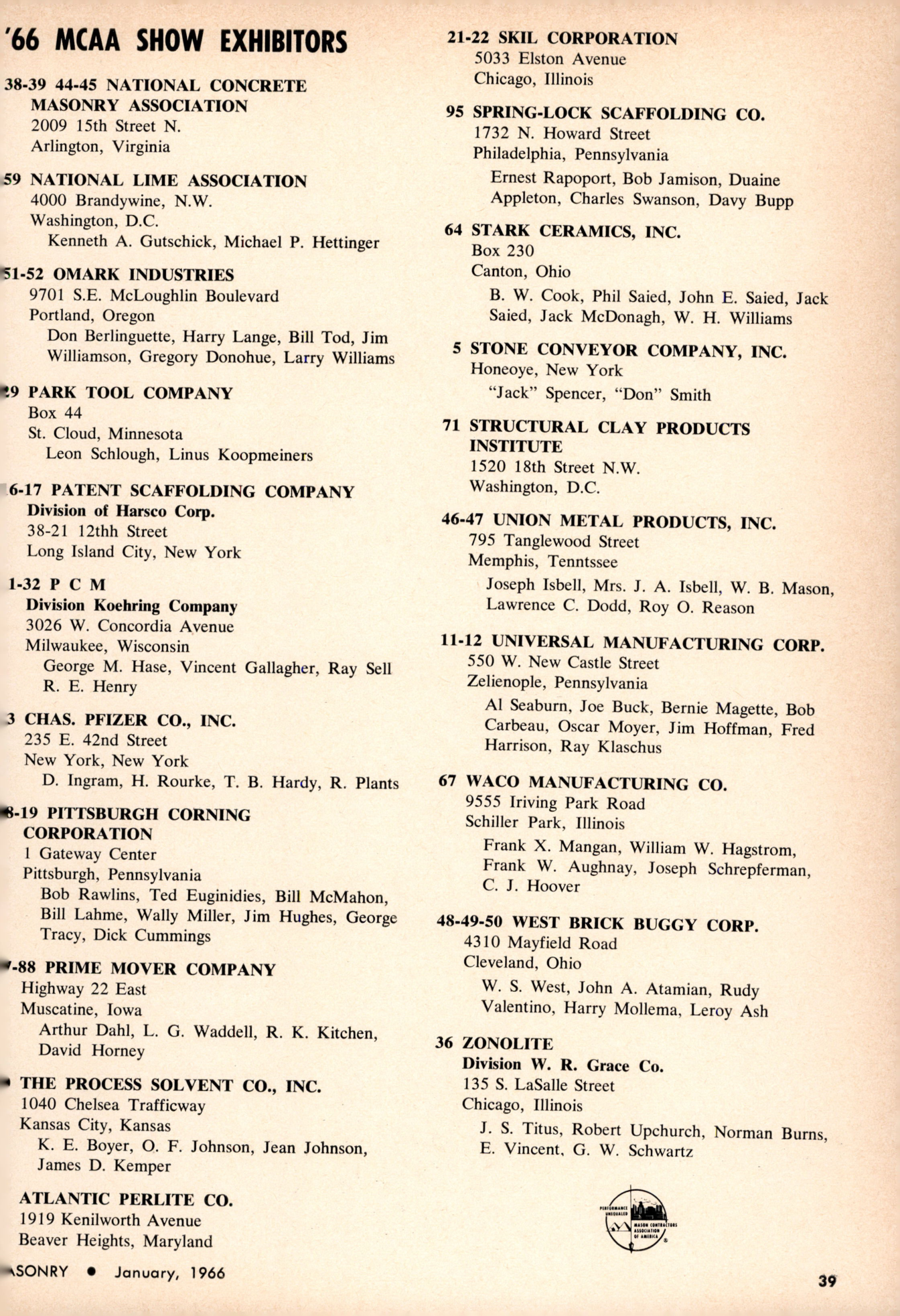 Masonry Magazine January 1966 Page. 37