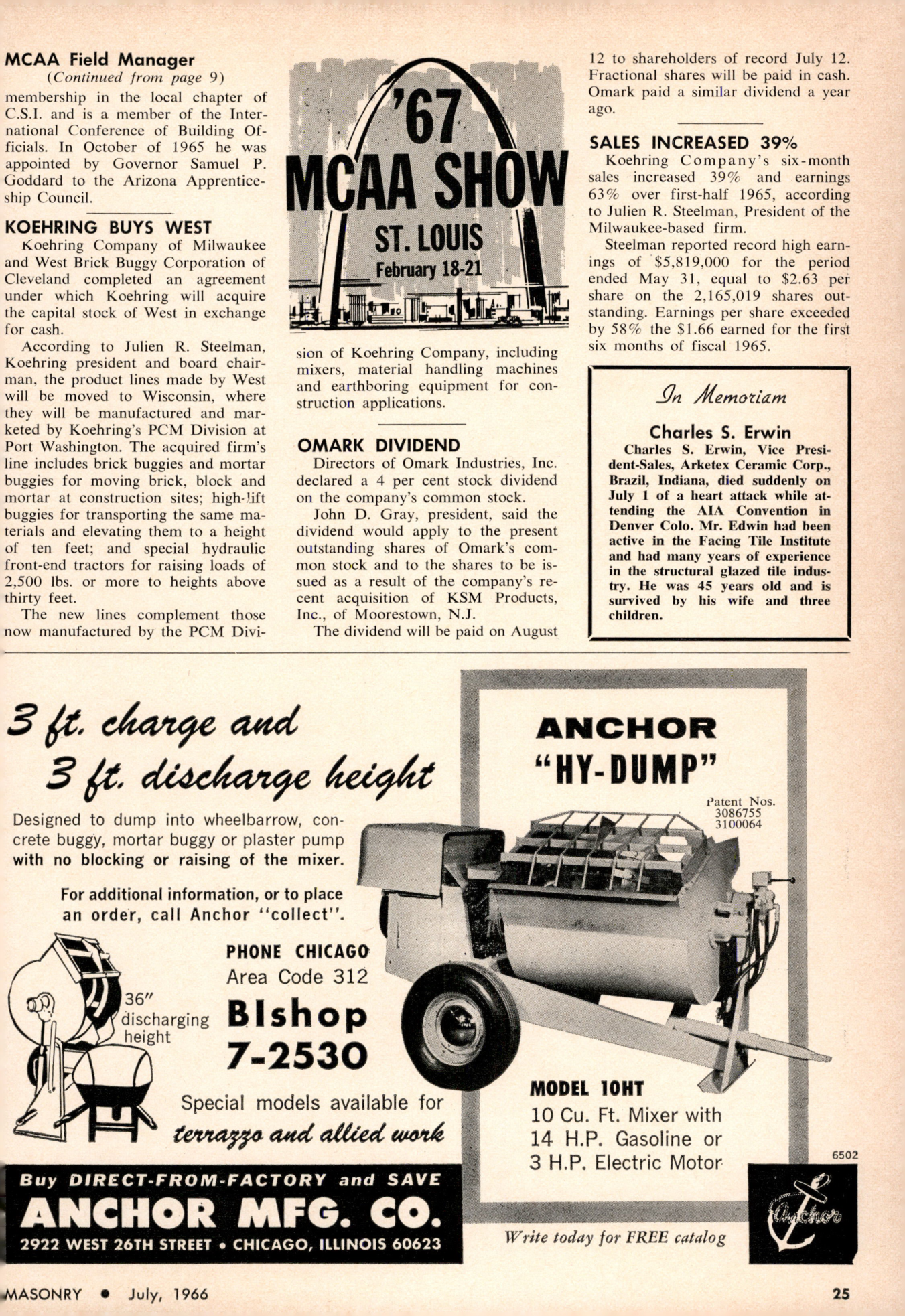Masonry Magazine July 1966 Page. 25