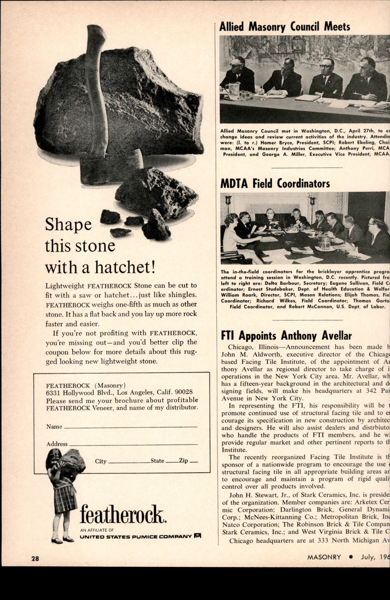 Masonry Magazine July 1966 Page. 28