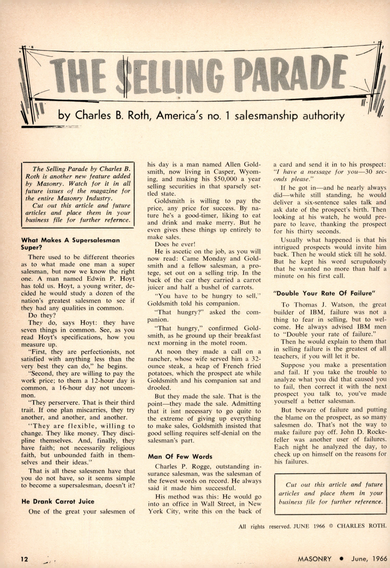 Masonry Magazine June 1966 Page. 12
