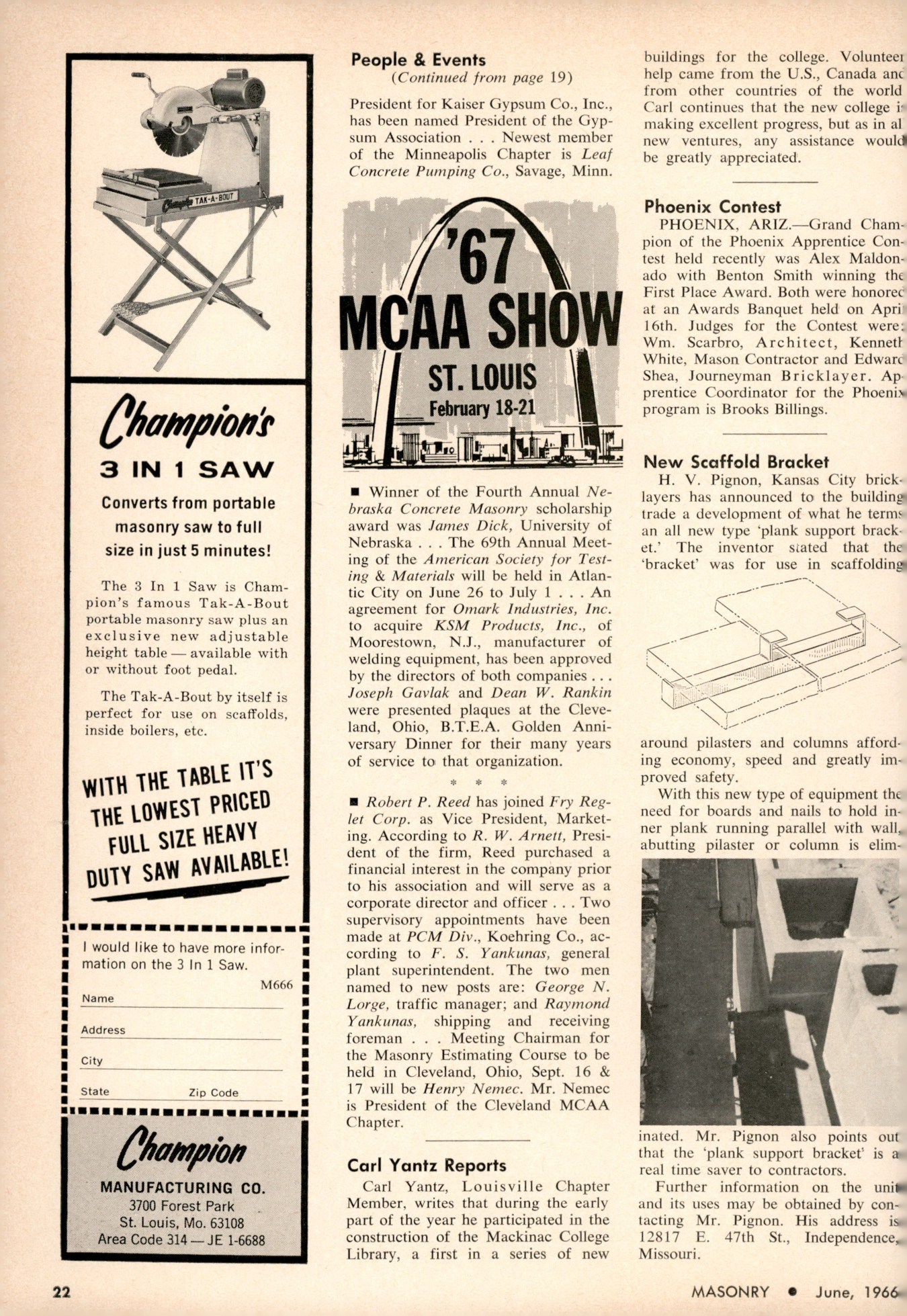 Masonry Magazine June 1966 Page. 22