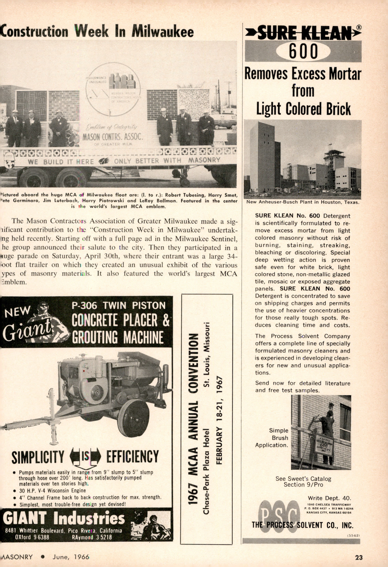 Masonry Magazine June 1966 Page. 23