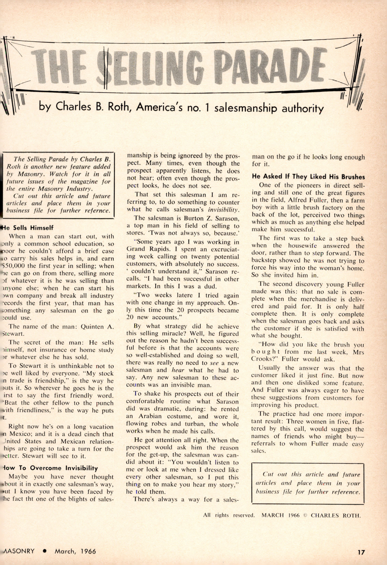 Masonry Magazine March 1966 Page. 17