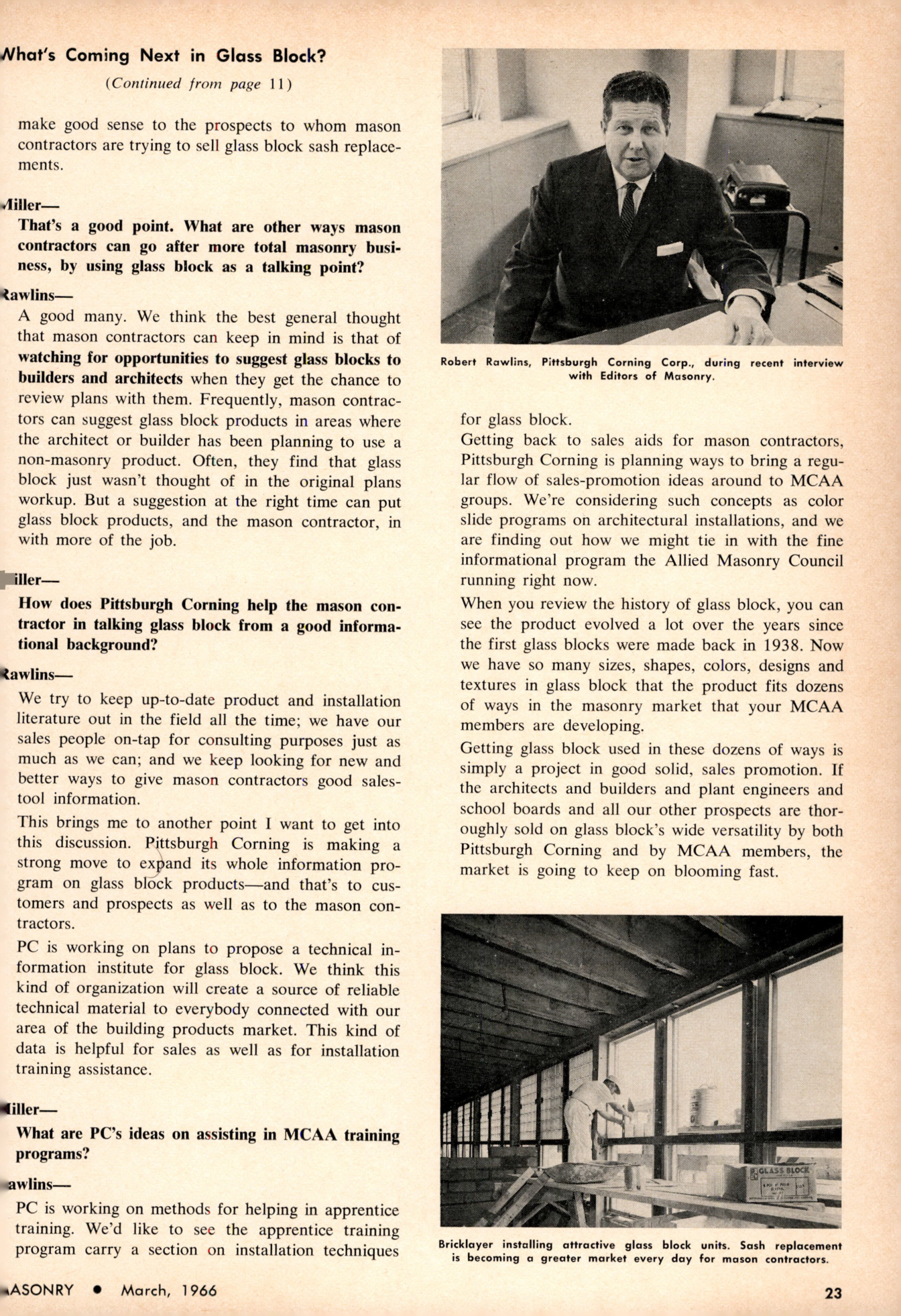 Masonry Magazine March 1966 Page. 23