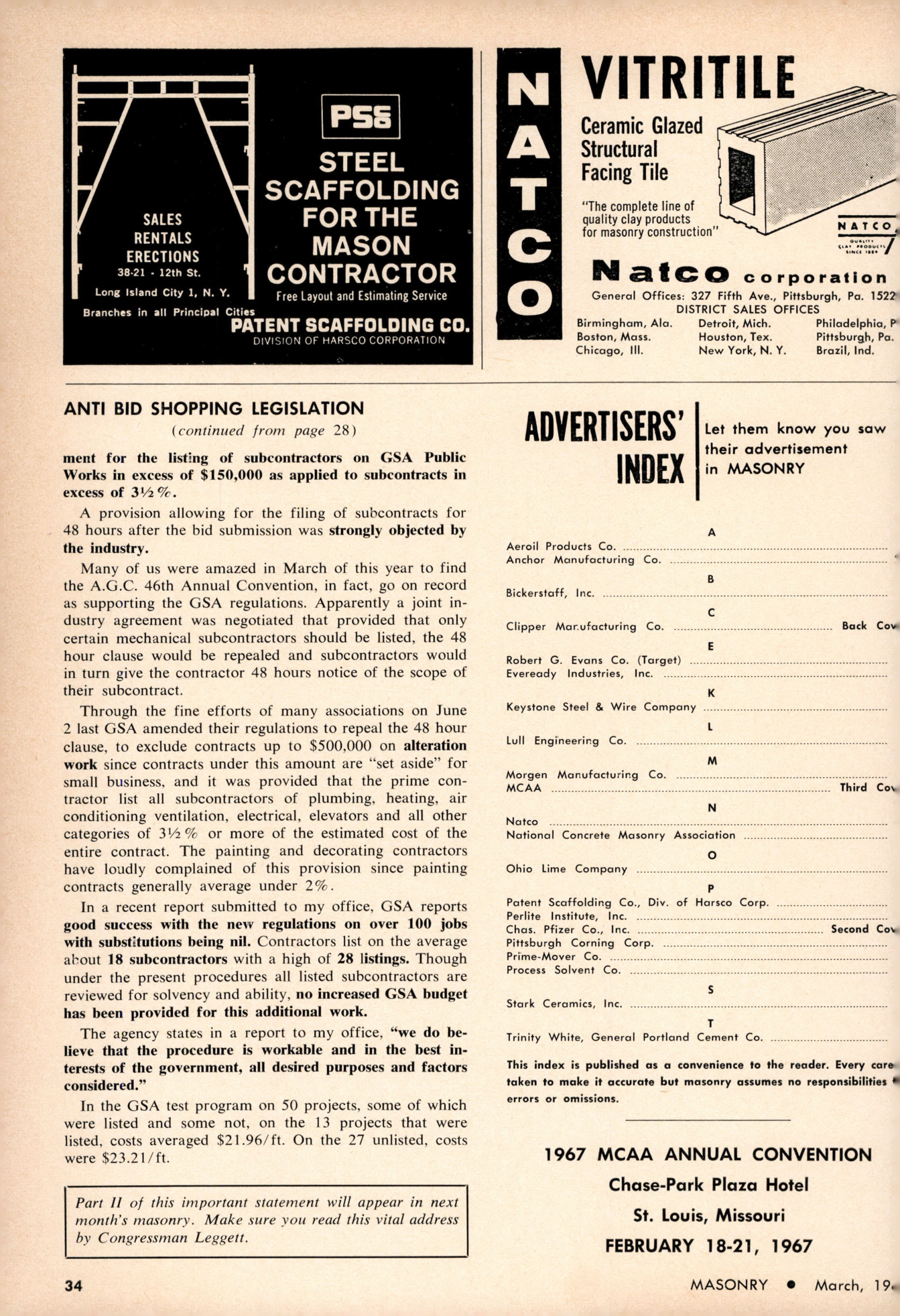 Masonry Magazine March 1966 Page. 34