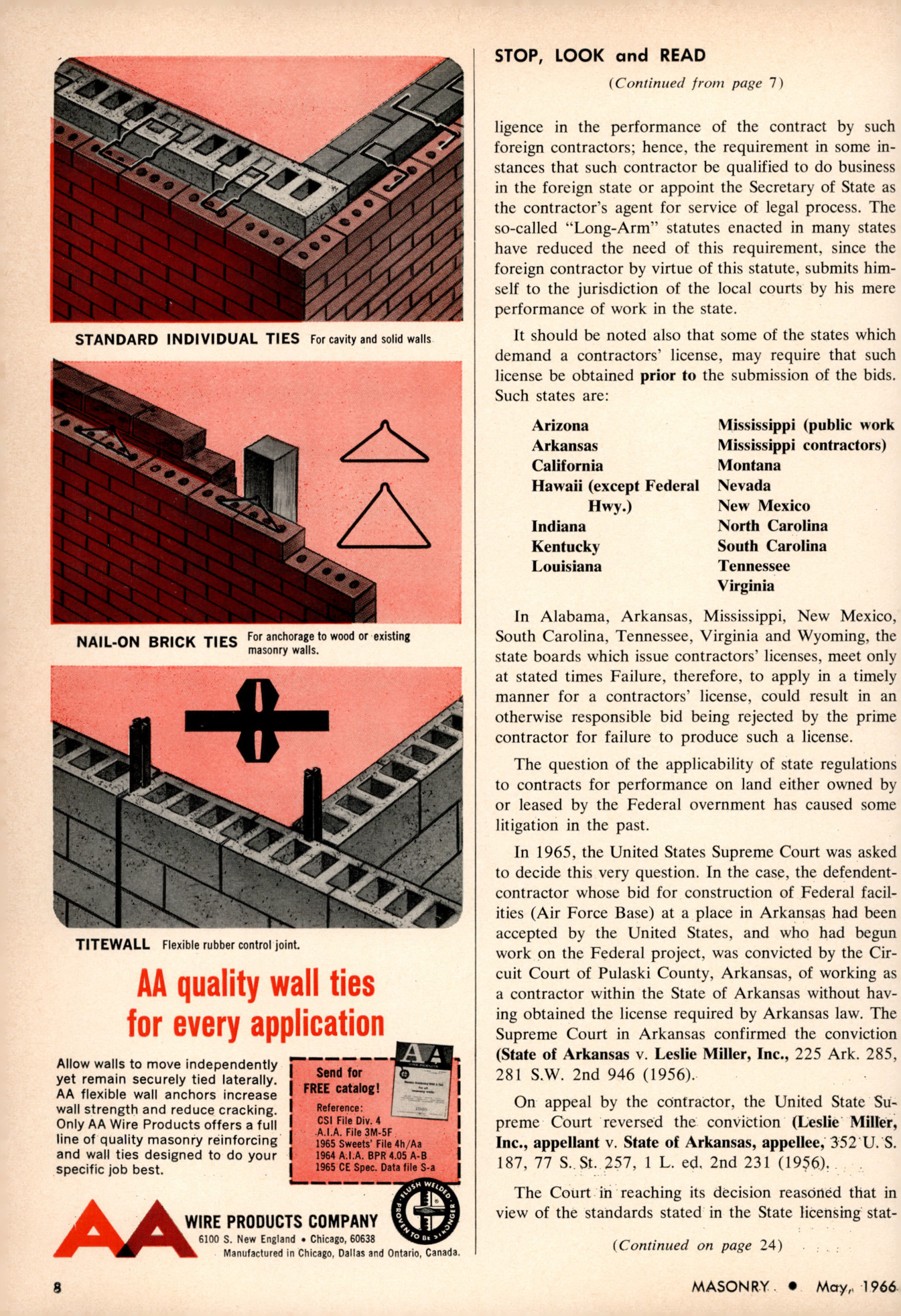 Masonry Magazine May 1966 Page. 8